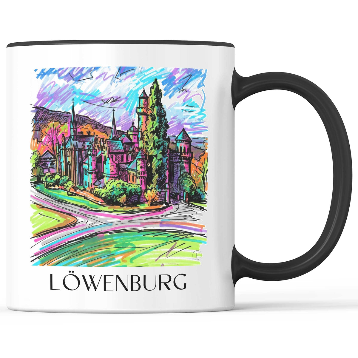 Löwenburg Kaffeebecher - Kassel - Deutschland Becher - Kaffeetasse im Tag Graffiti Stil - favplace