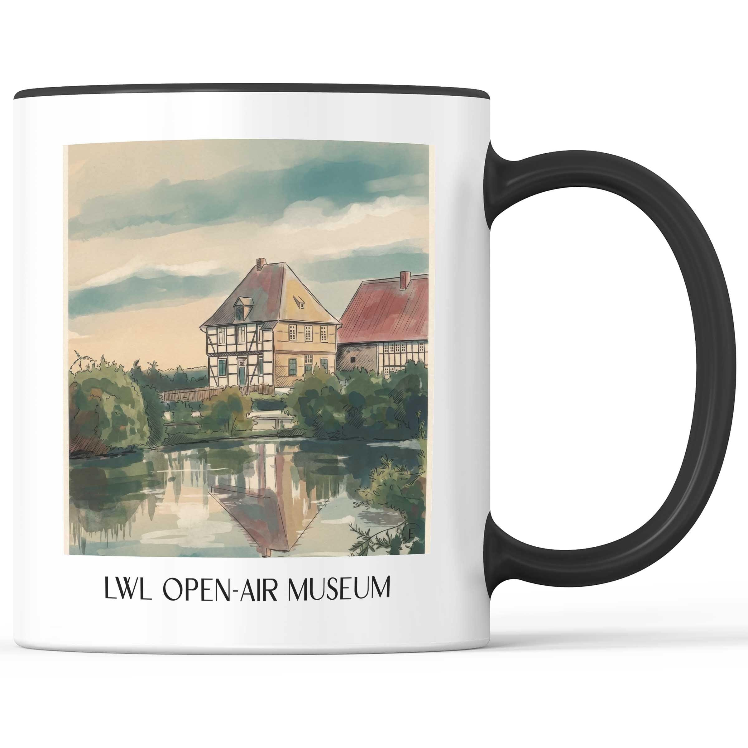 LWL-Freilichtmuseum Kaffeebecher - Detmold - Deutschland Becher - Kaffeetasse im Aquarell Stil - favplace