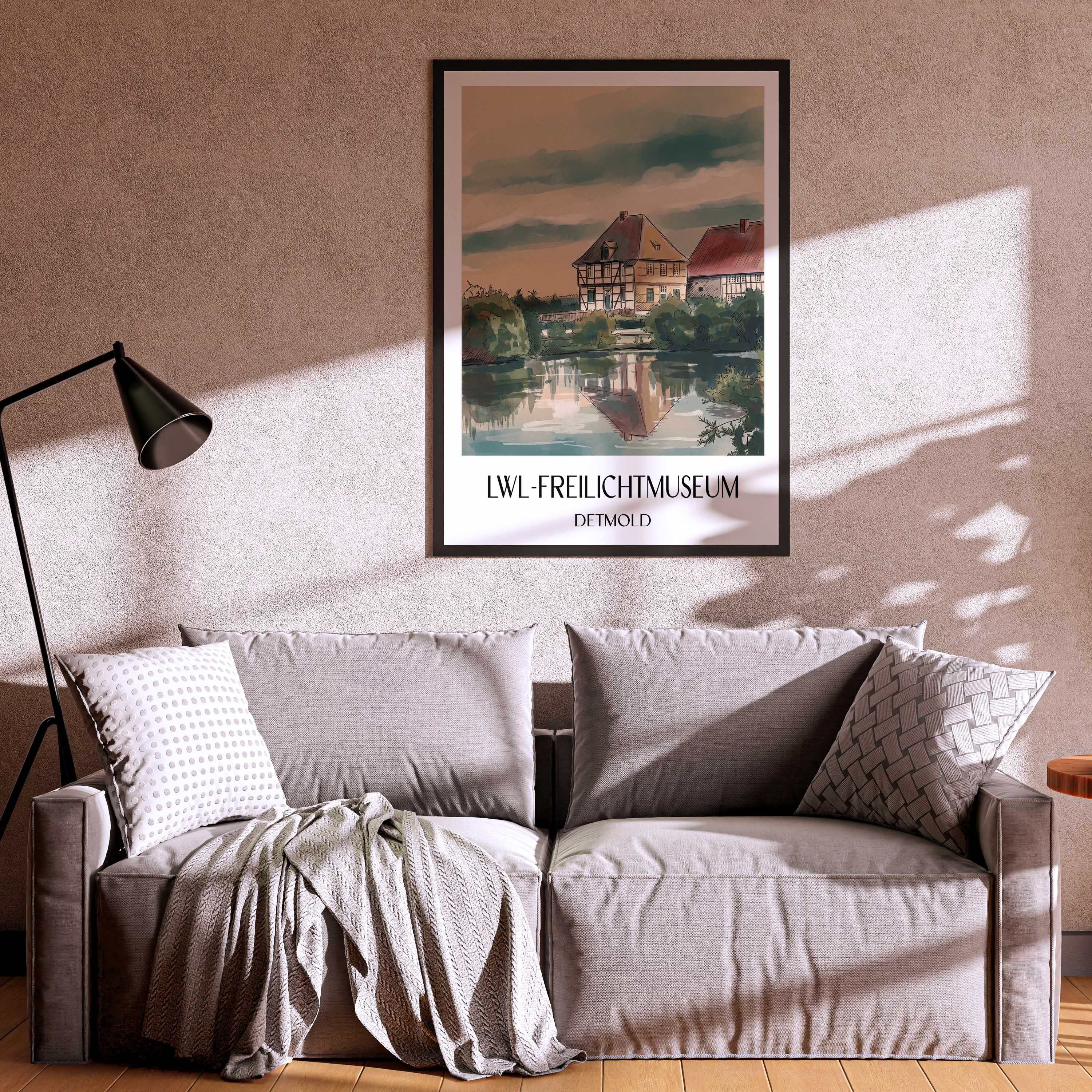 lwl-freilichtmuseum-detmold-deutschland-poster-aquarell
