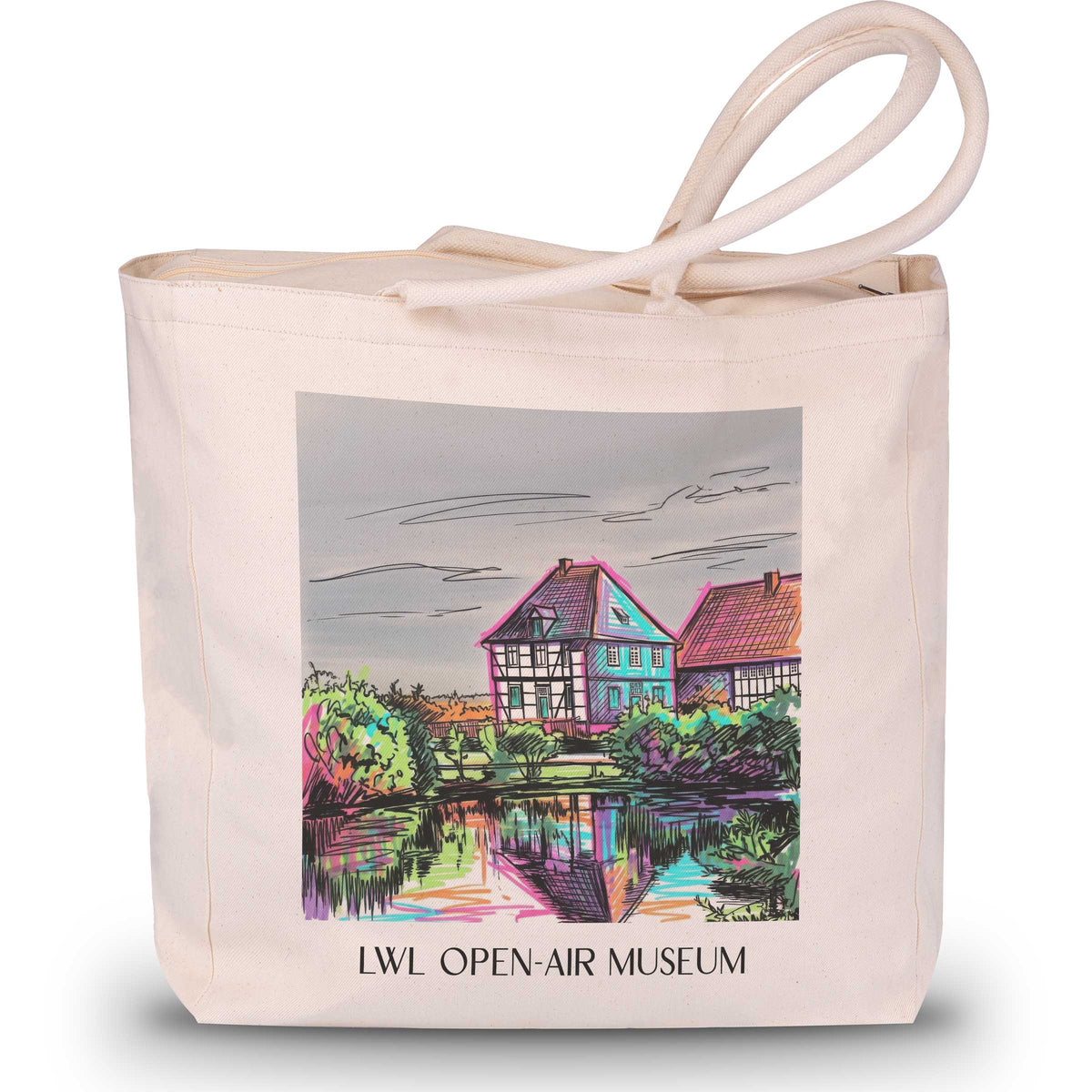 LWL-Freilichtmuseum Shopping Tasche - Detmold - Deutschland Tote Bag - Einkaufstasche im Tag Graffiti Stil - favplace