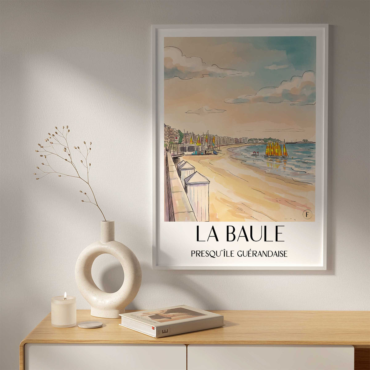 la-baule-presqu'île-guérandaise-frankreich-poster-aquarell