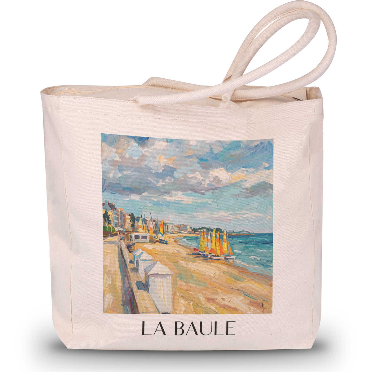 la-baule-presqu'île-guérandaise-frankreich-einkaufstasche-oil-painting-oelgemaelde