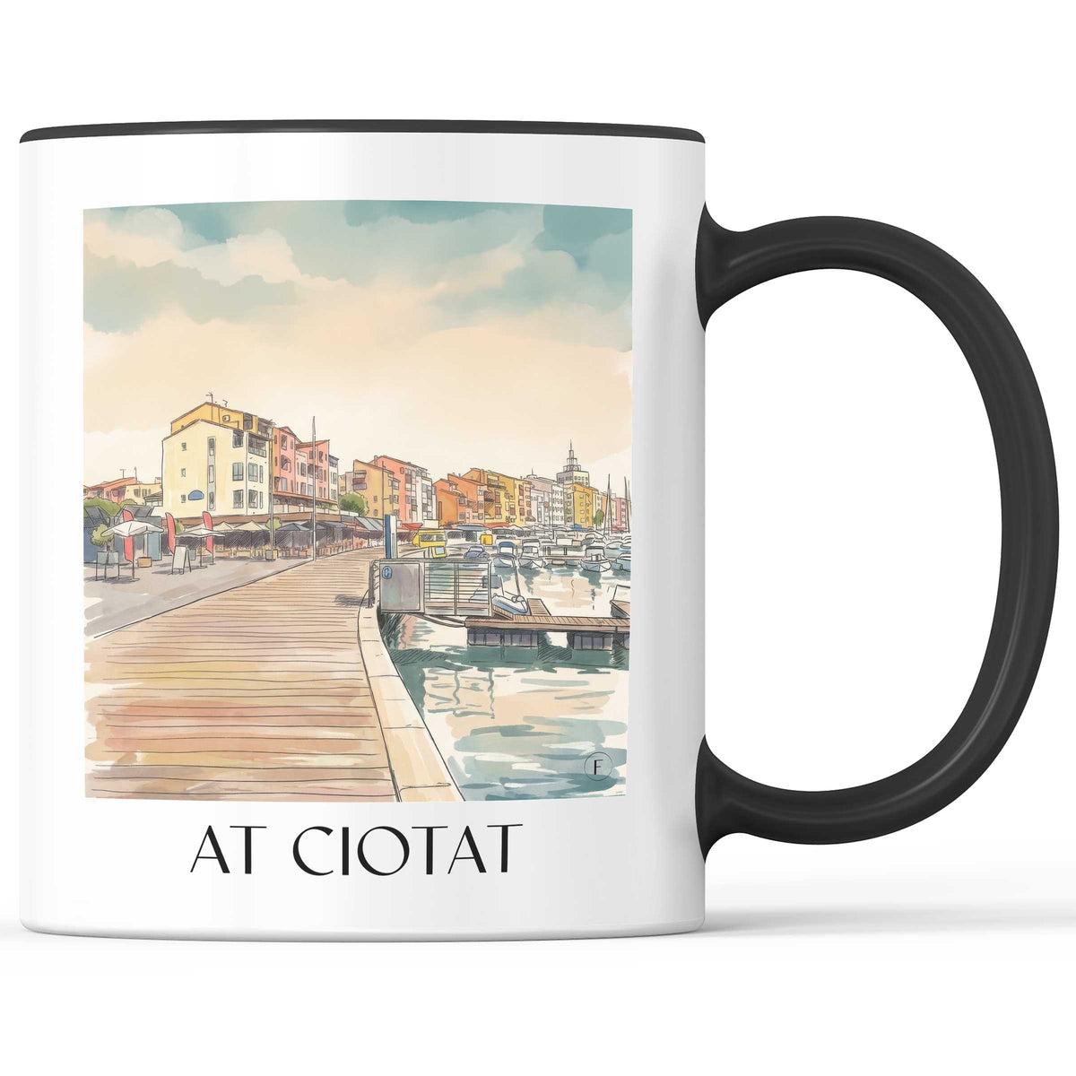 La Ciotat Kaffeebecher - Provence - Frankreich Becher - Kaffeetasse im Aquarell Stil - favplace