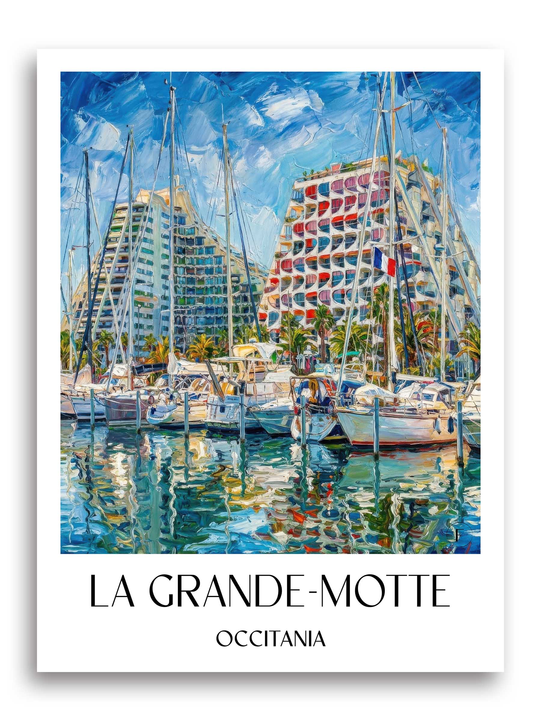 La Grande-Motte Poster - Okzitanien - Frankreich Kunstdruck - Ölgemälde von A4 bis A1 - favplace