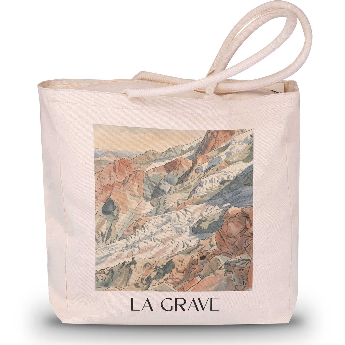 La Grave Shopping Tasche - Oisans - Frankreich Tote Bag - Einkaufstasche im Aquarell Stil - favplace
