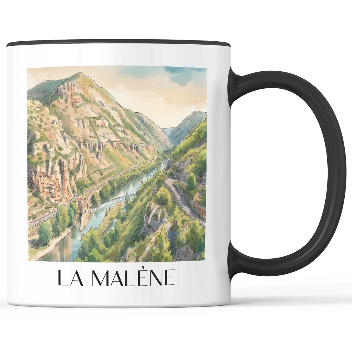 la-malène-gorges-du-tarn-frankreich-kaffeebecher-aquarell