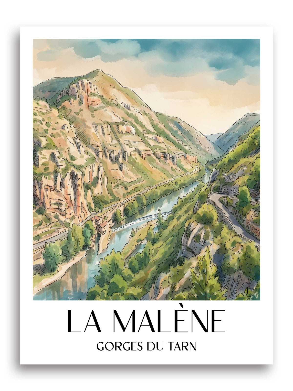 la-malène-gorges-du-tarn-frankreich-poster-aquarell