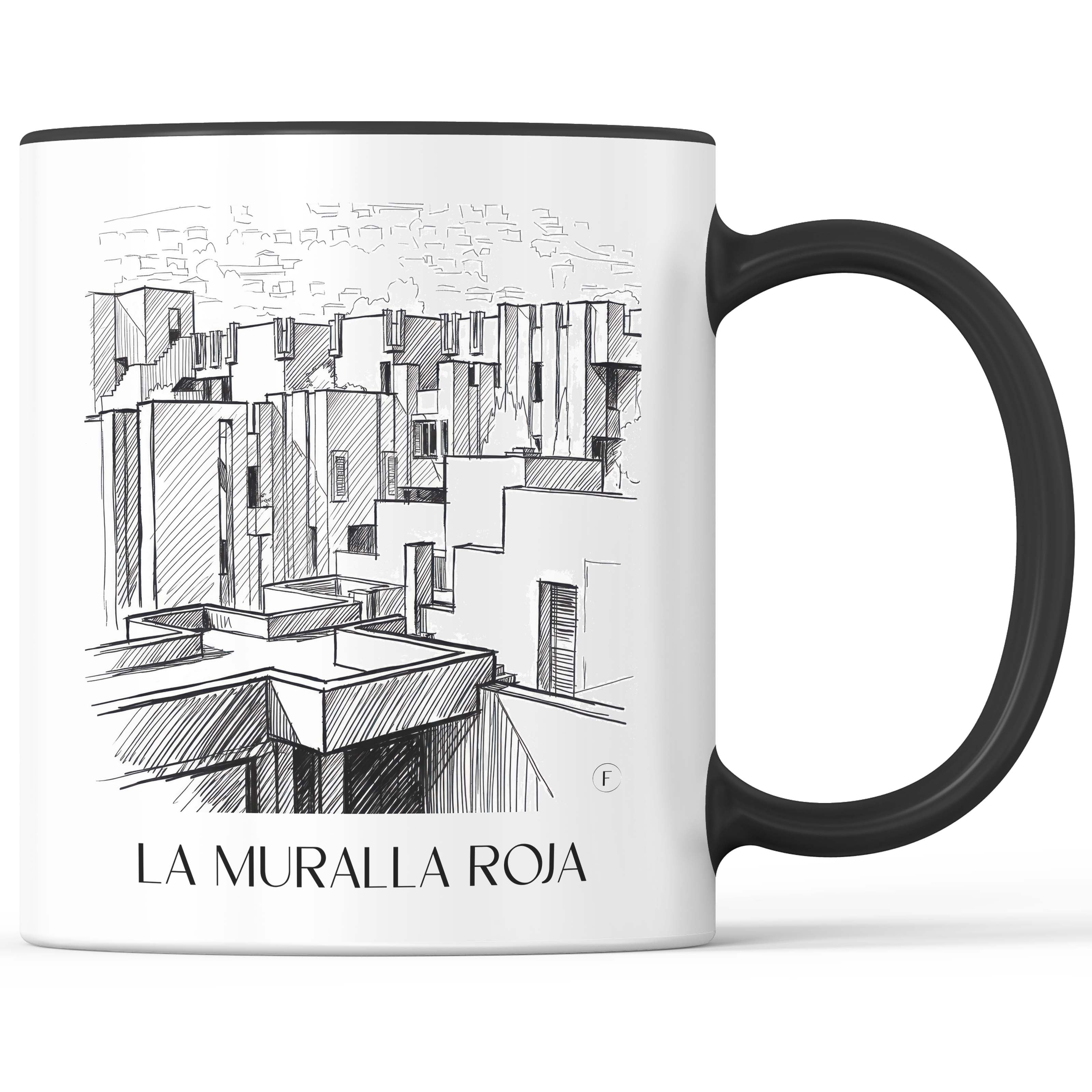 la-muralla-roja-calpe-spanien-kaffeebecher-skizze