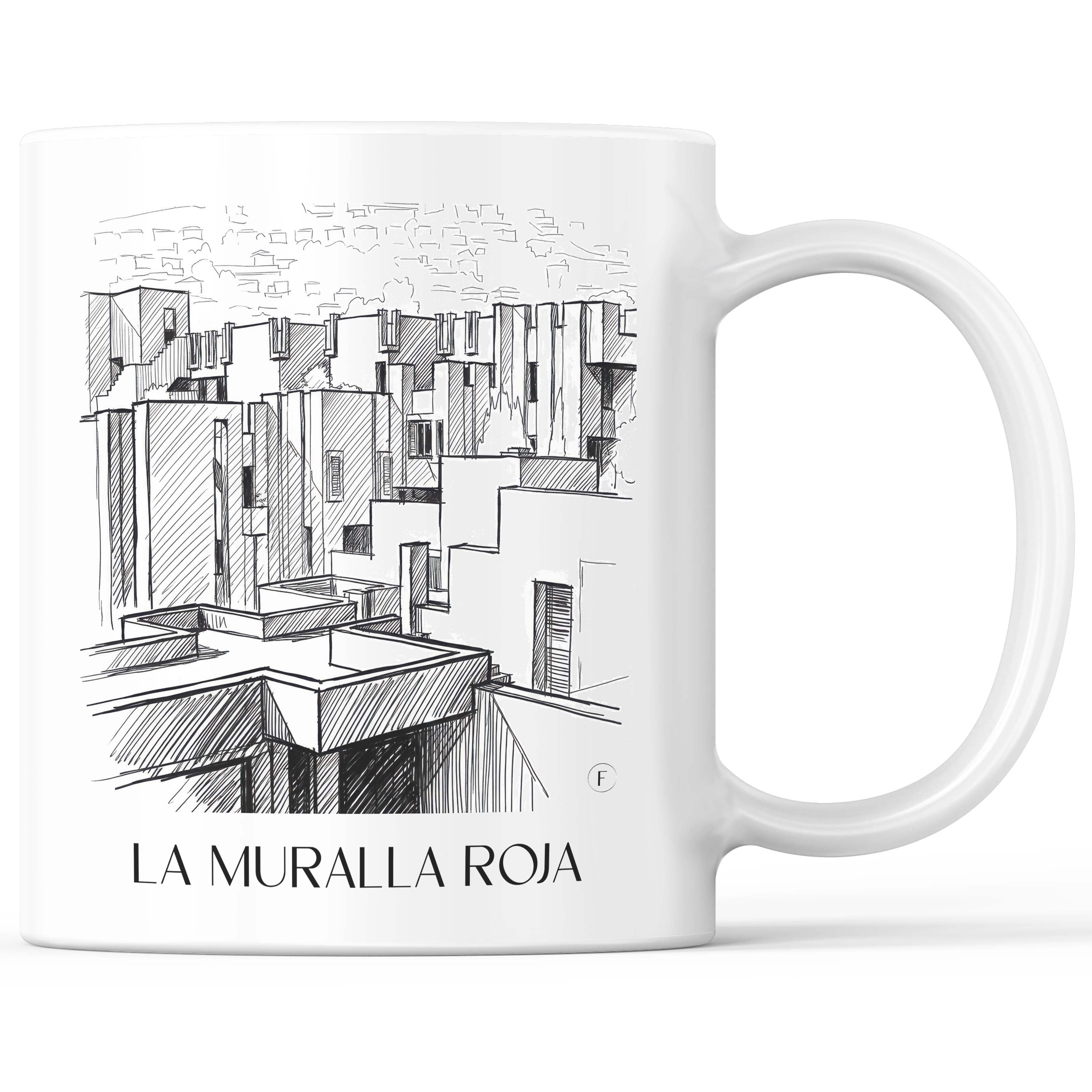 La Muralla Roja Kaffeebecher - Calpe - Spanien Becher - Kaffeetasse im Skizze Stil - favplace