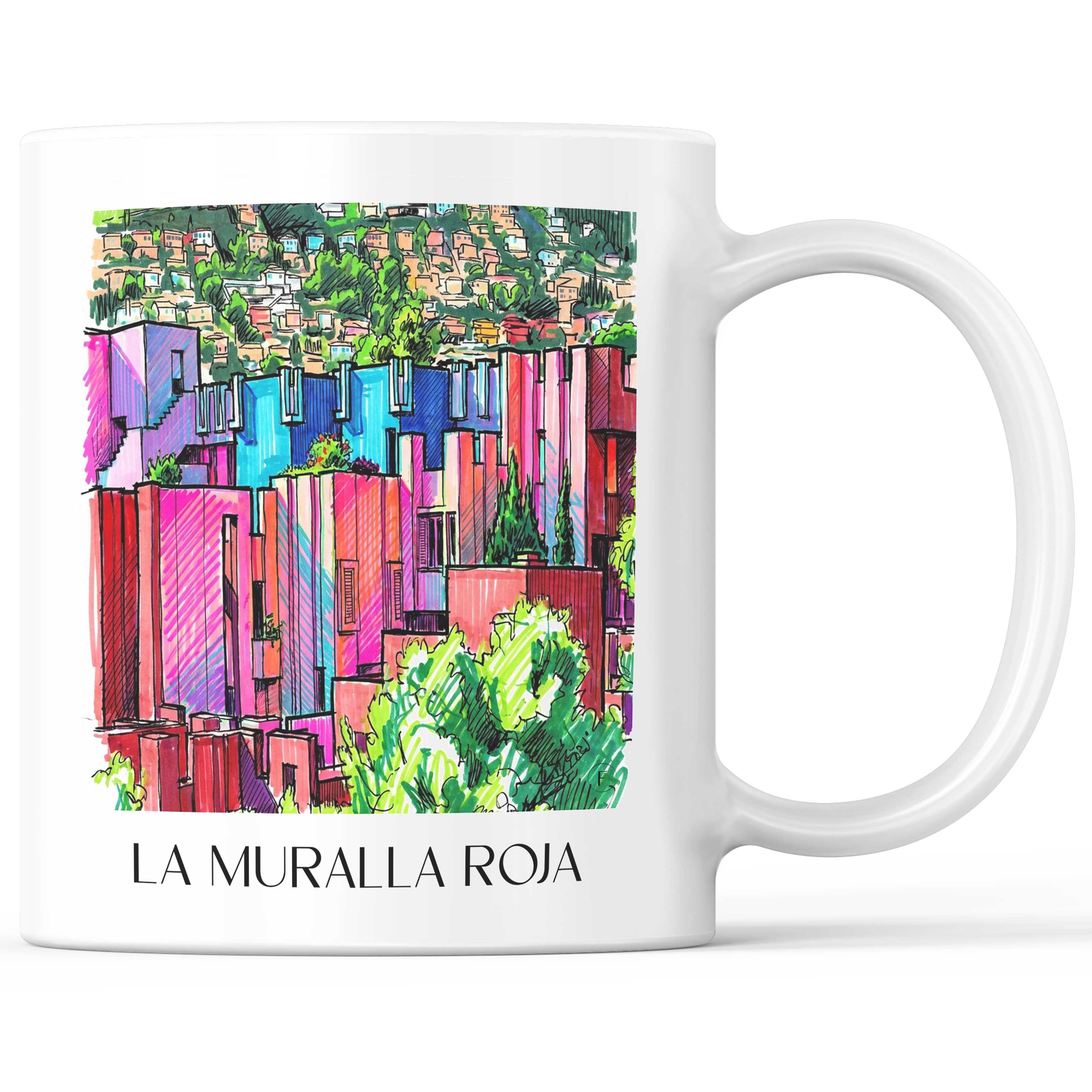 La Muralla Roja Kaffeebecher - Calpe - Spanien Becher - Kaffeetasse im Tag Graffiti Stil - favplace