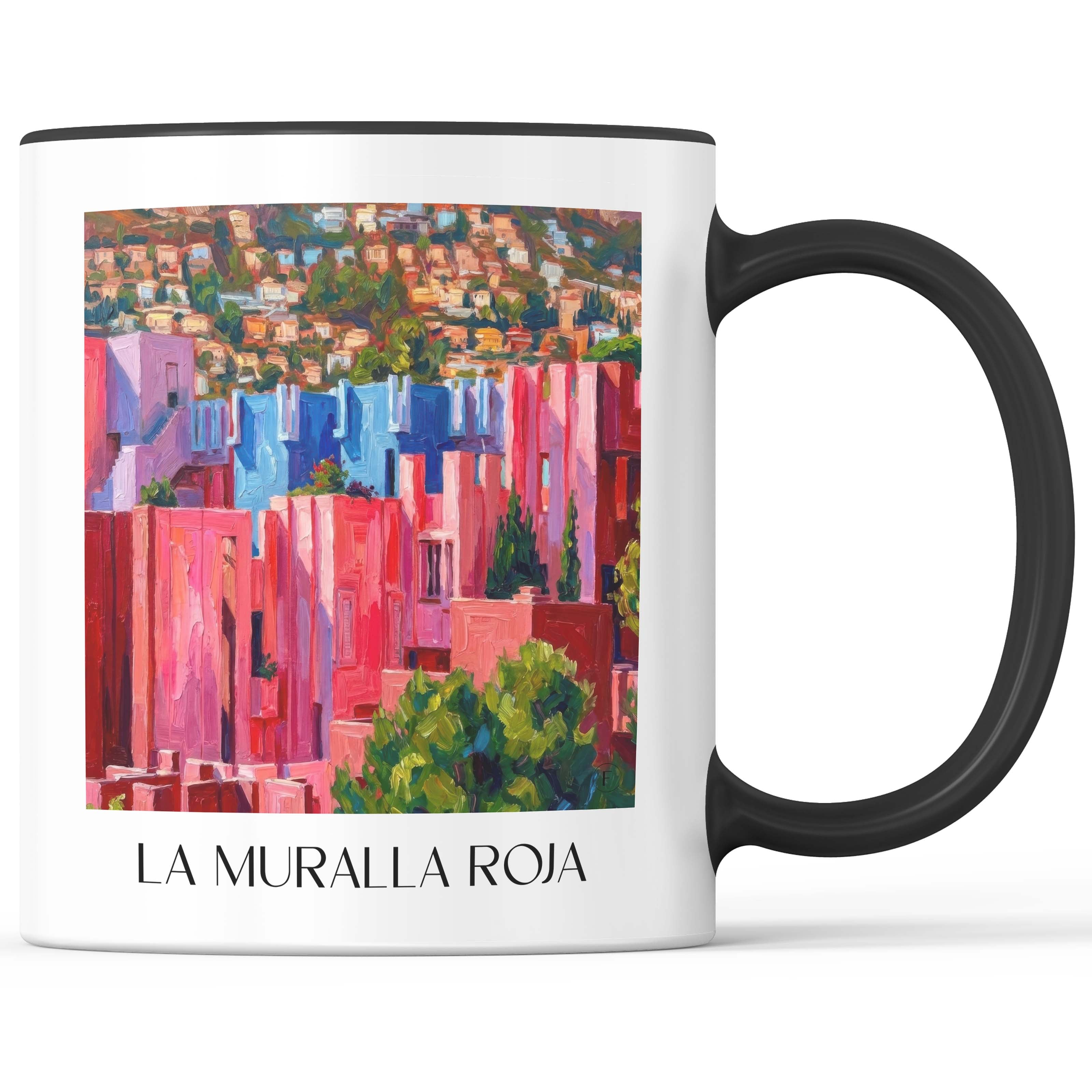 la-muralla-roja-calpe-spanien-kaffeebecher-oil-painting-oelgemaelde