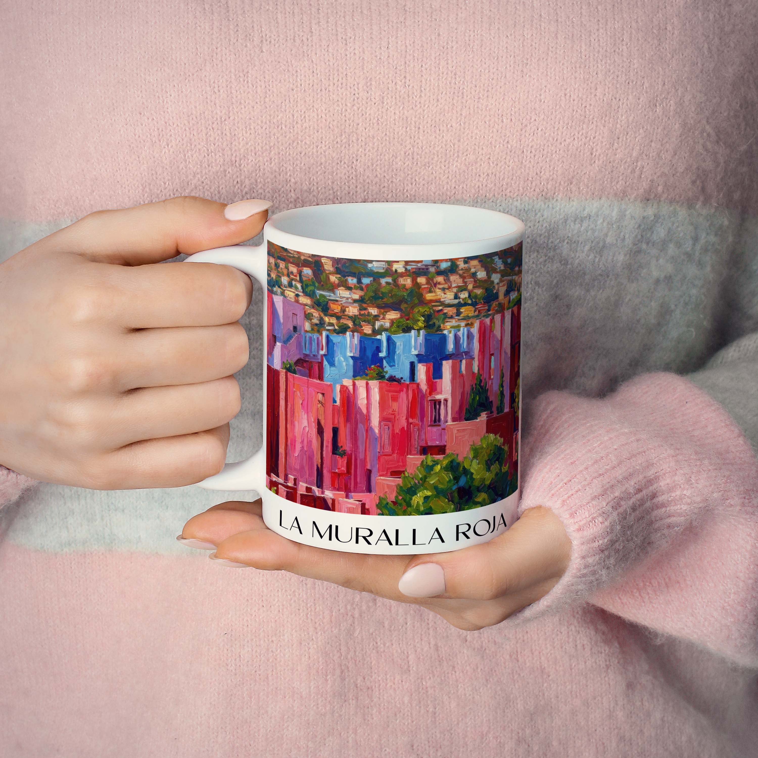 la-muralla-roja-calpe-spanien-kaffeebecher-oil-painting-oelgemaelde