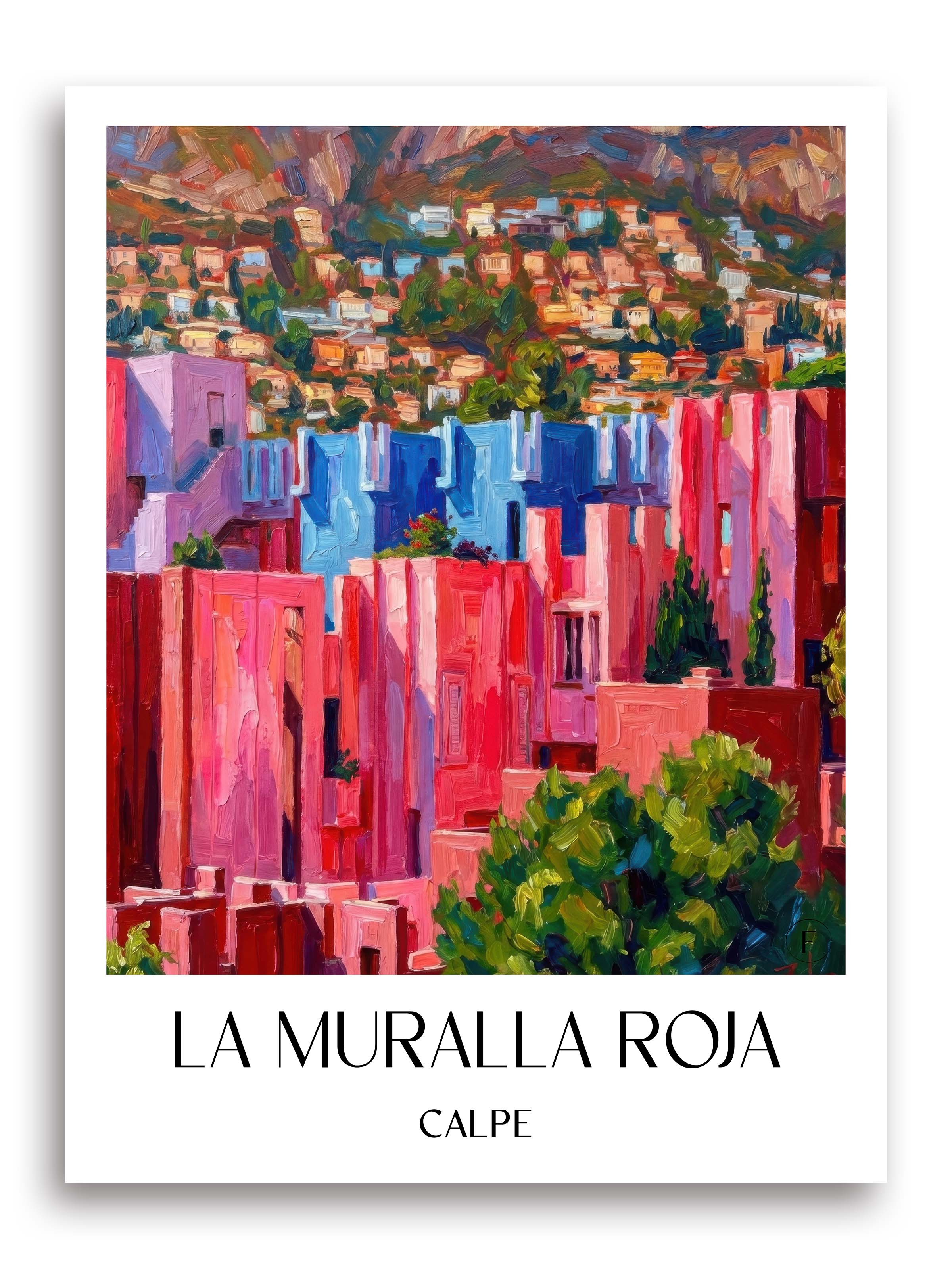 La Muralla Roja Poster - Calpe - Spanien Kunstdruck - Ölgemälde von A4 bis A1 - favplace
