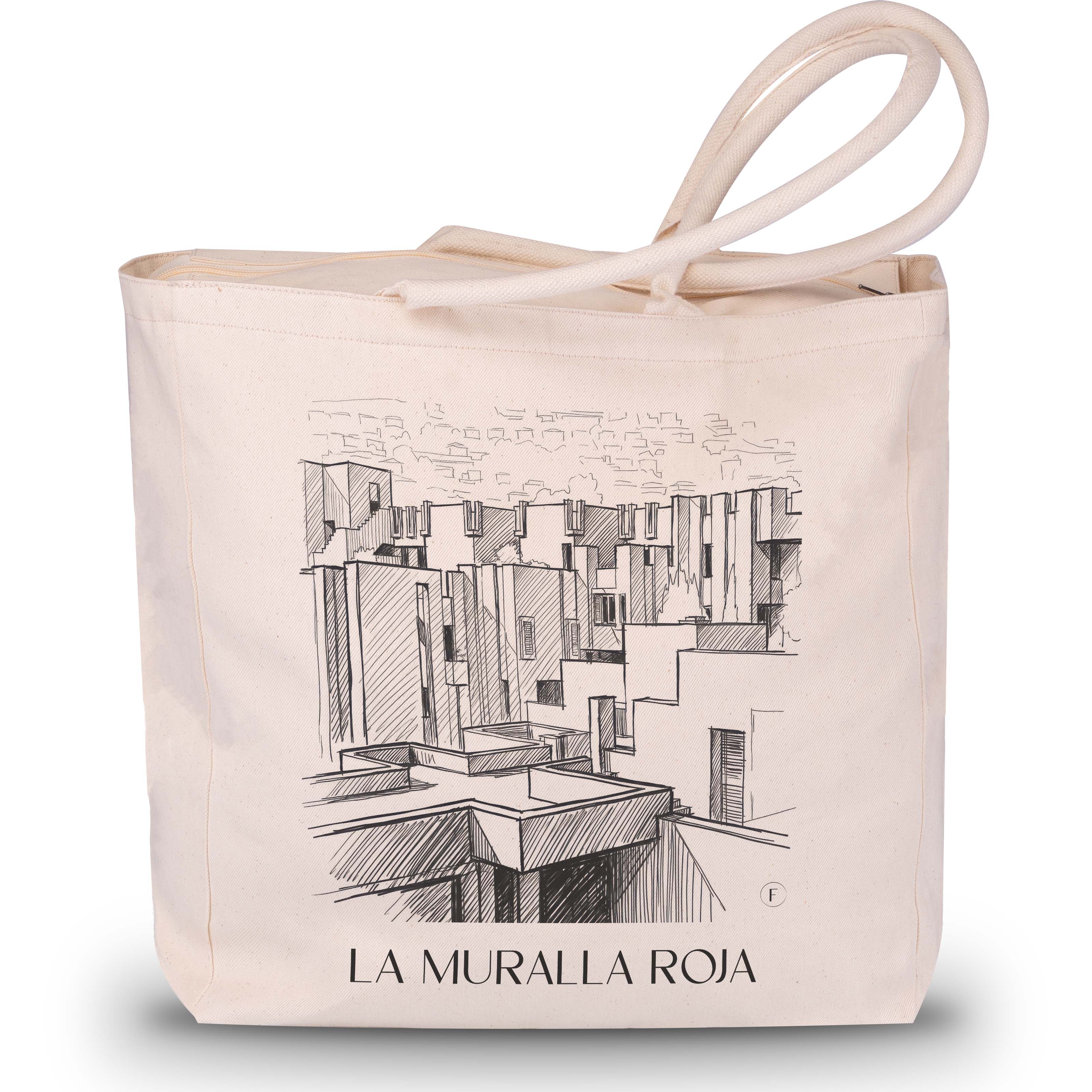la-muralla-roja-calpe-spanien-einkaufstasche-skizze