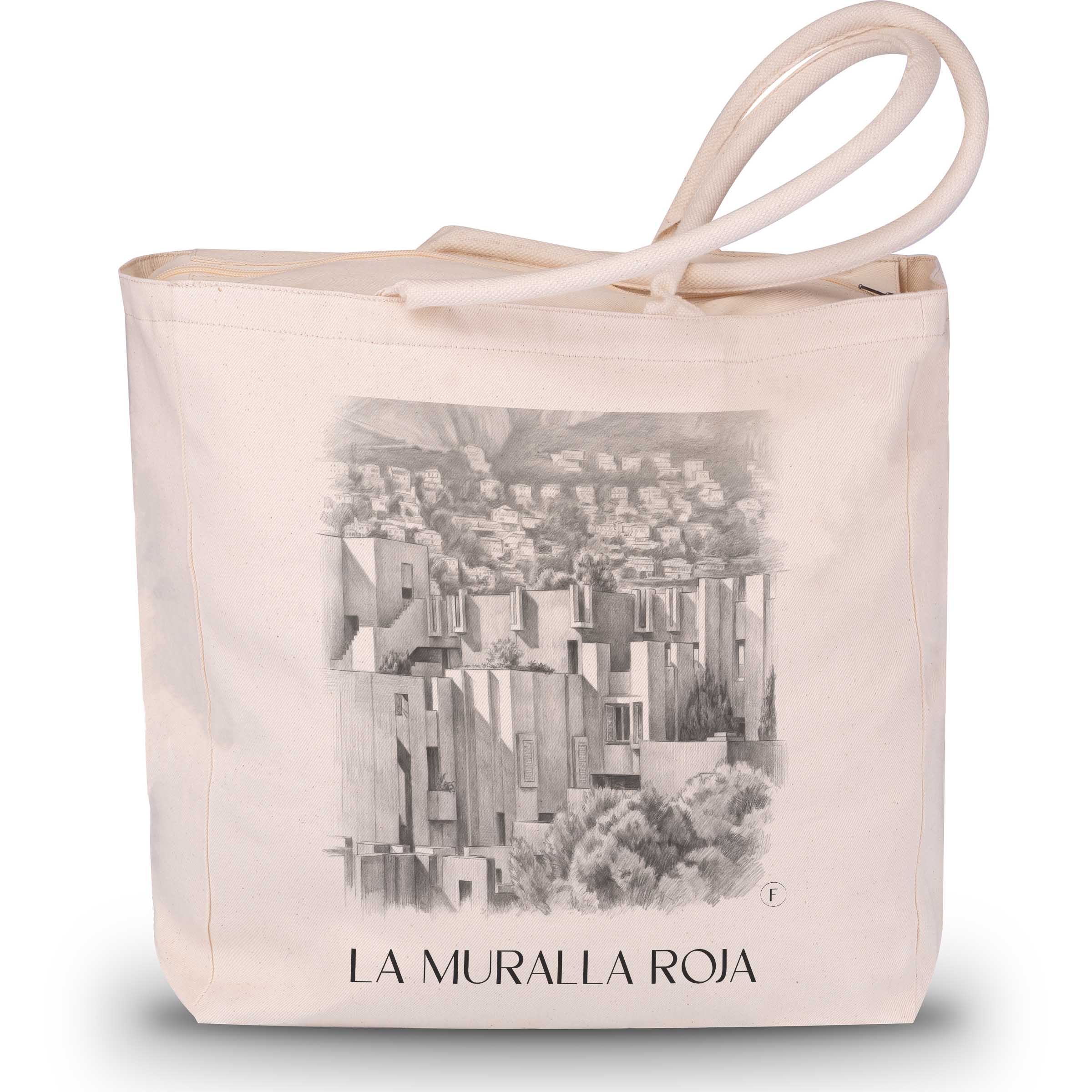 la-muralla-roja-calpe-spanien-einkaufstasche-bleistift-zeichnung-drawing