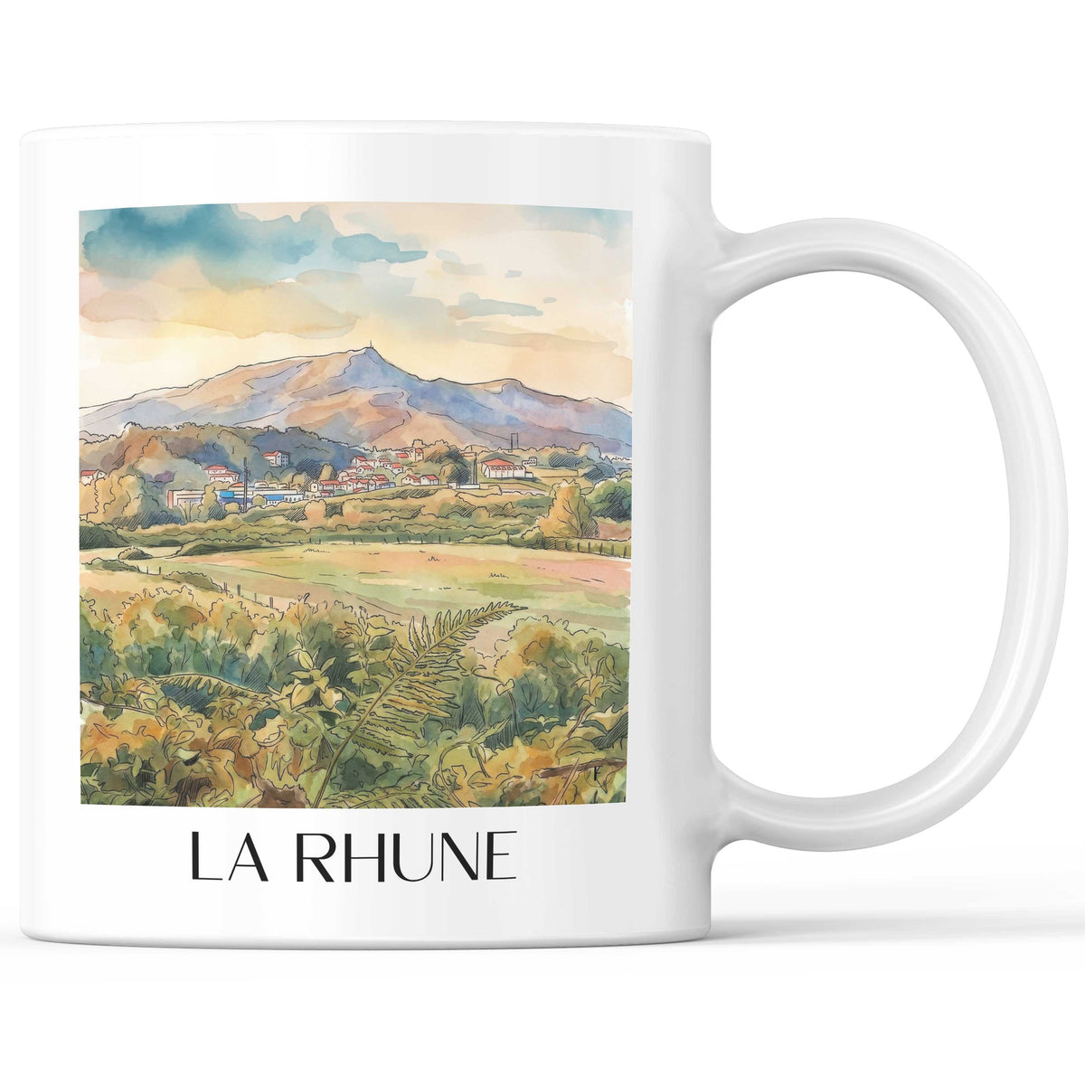 La Rhune Kaffeebecher - Pays Basque - Frankreich Becher - Kaffeetasse im Aquarell Stil - favplace