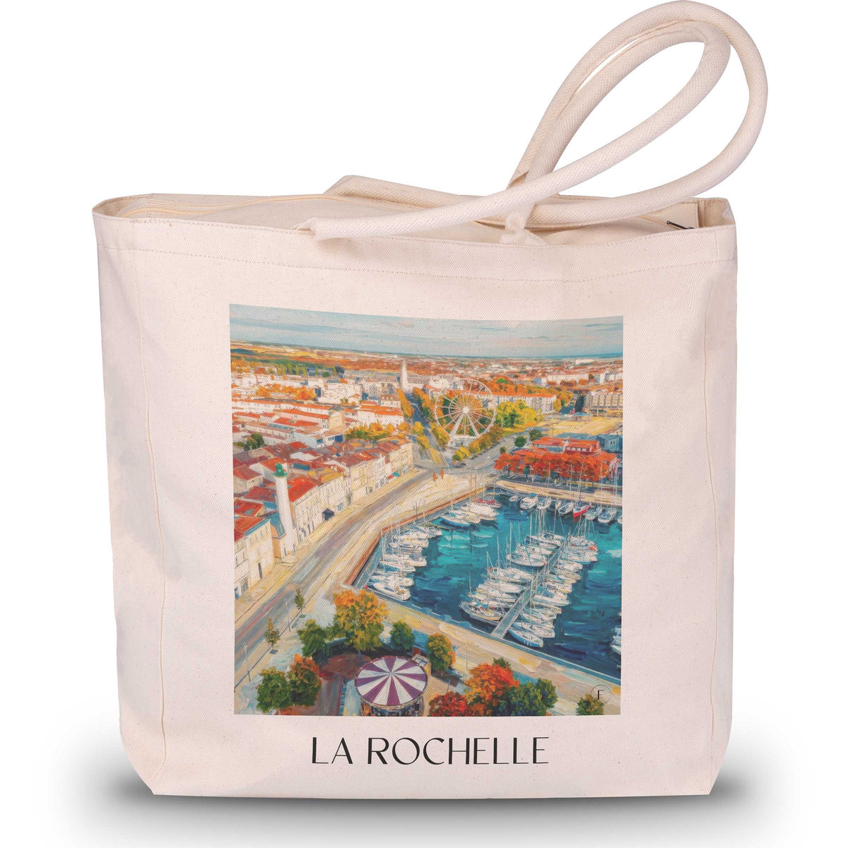 La Rochelle Shopping Tasche - Charente-Maritime - Frankreich Tote Bag - Einkaufstasche im Ölgemälde Stil - favplace