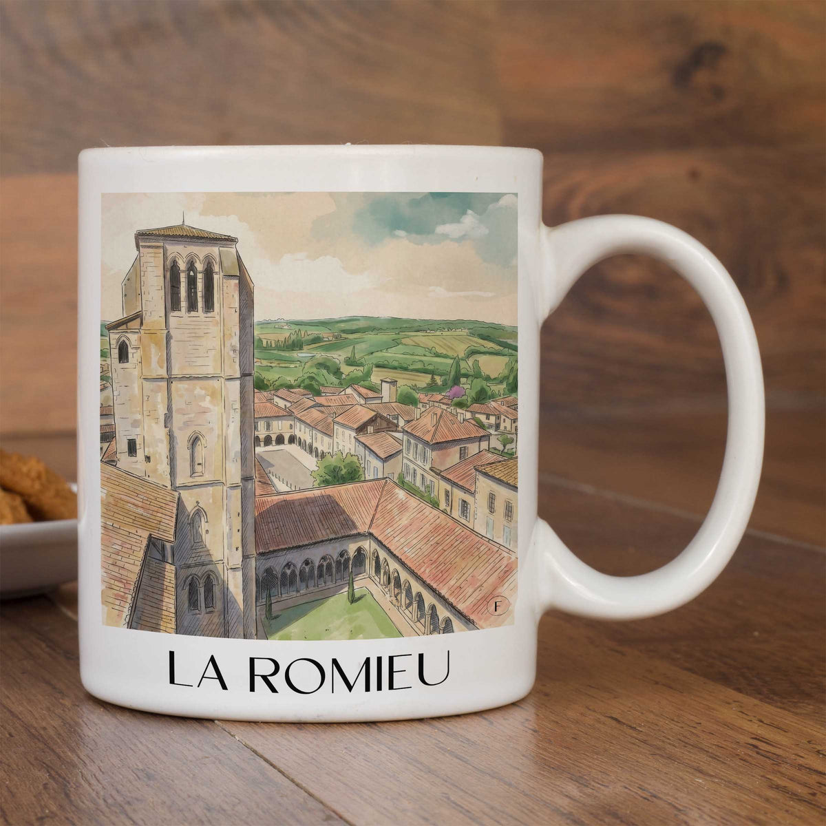 la-romieu-lomagne-gersoise-frankreich-kaffeebecher-aquarell