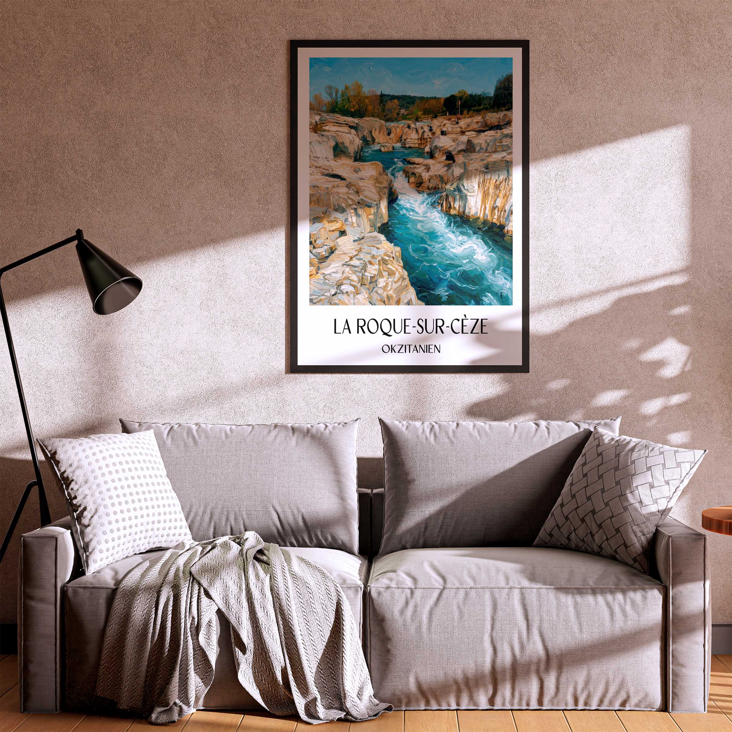 la-roque-sur-cèze-okzitanien-frankreich-poster-oil-painting-oelgemaelde