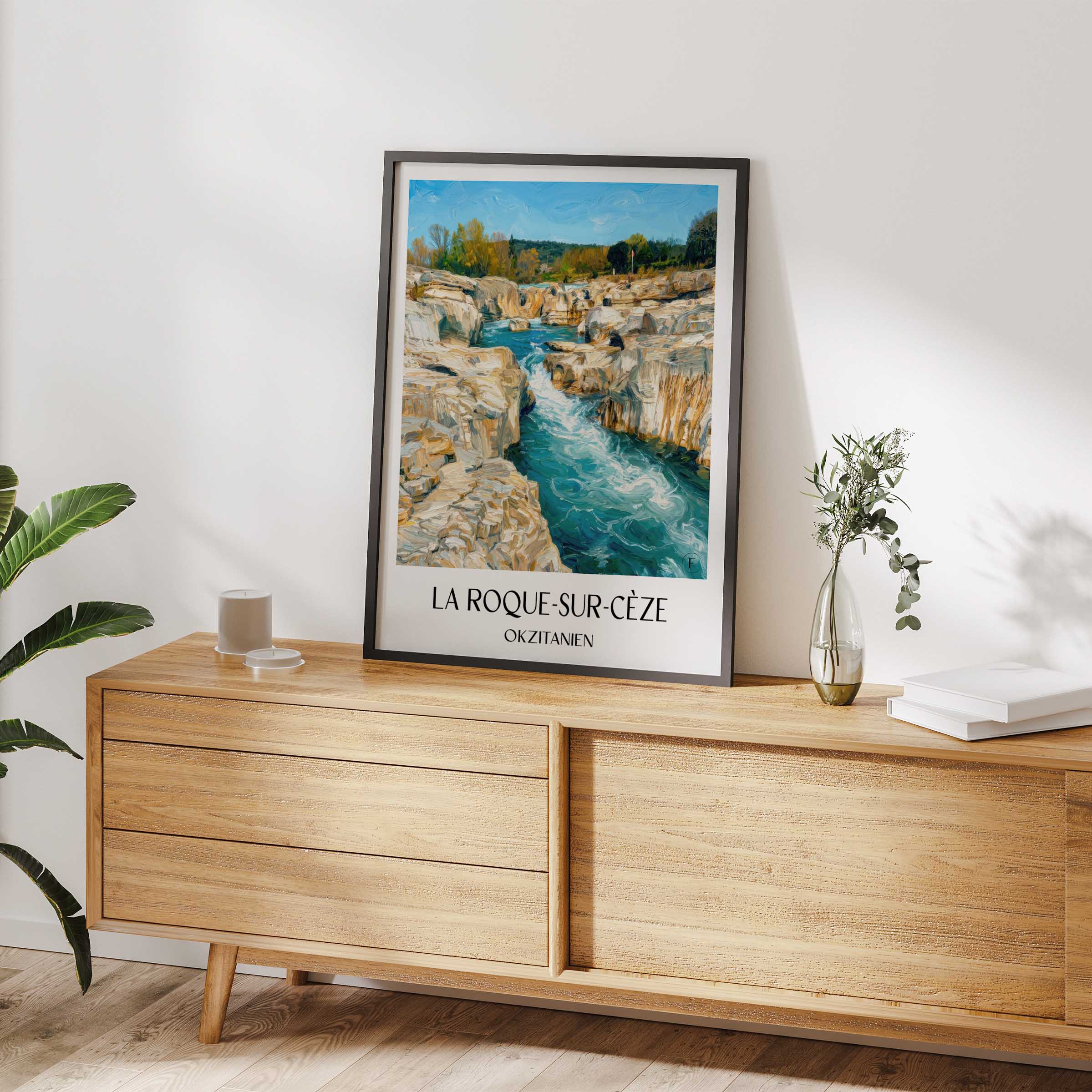 la-roque-sur-cèze-okzitanien-frankreich-poster-oil-painting-oelgemaelde