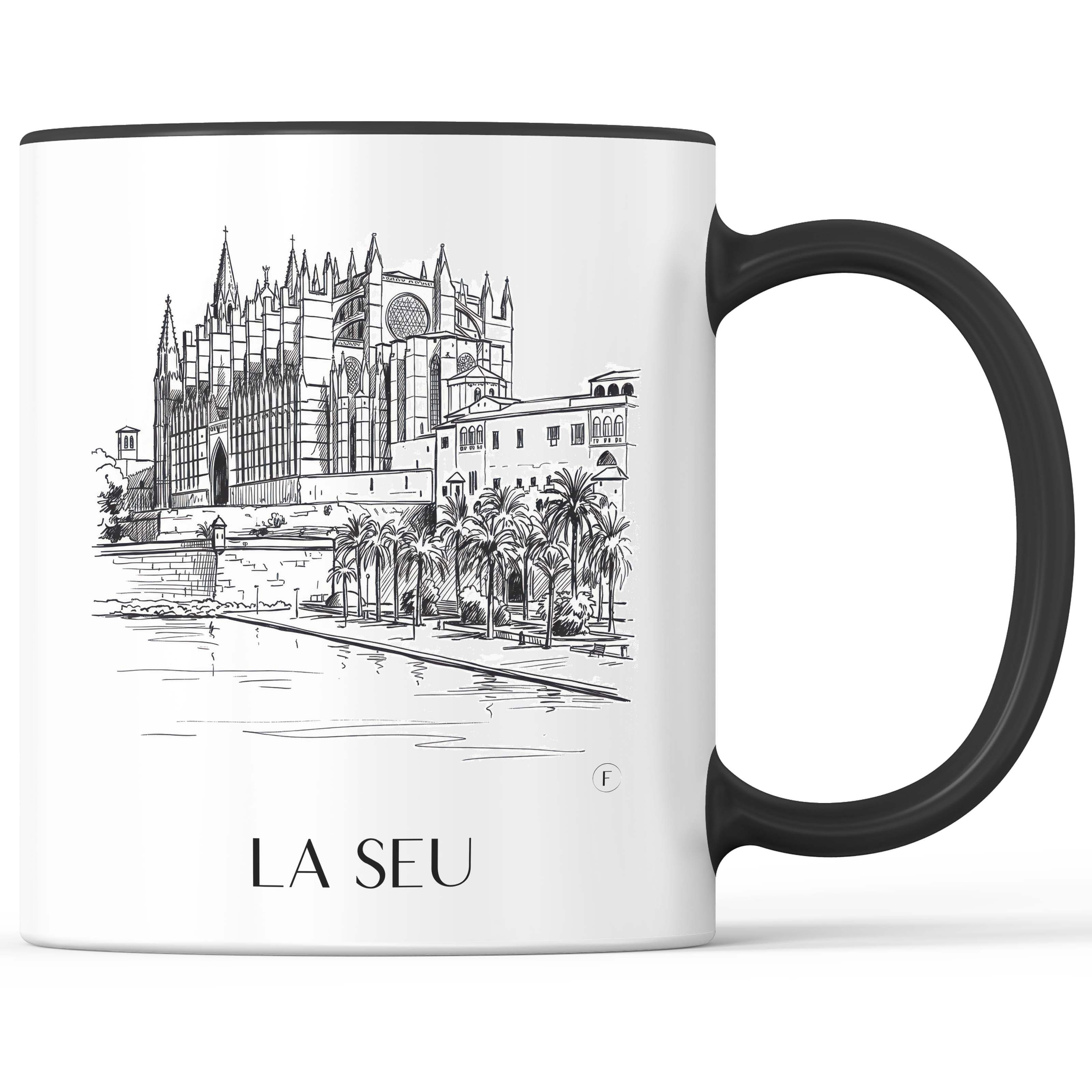 la-seu-mallorca-spanien-kaffeebecher-skizze