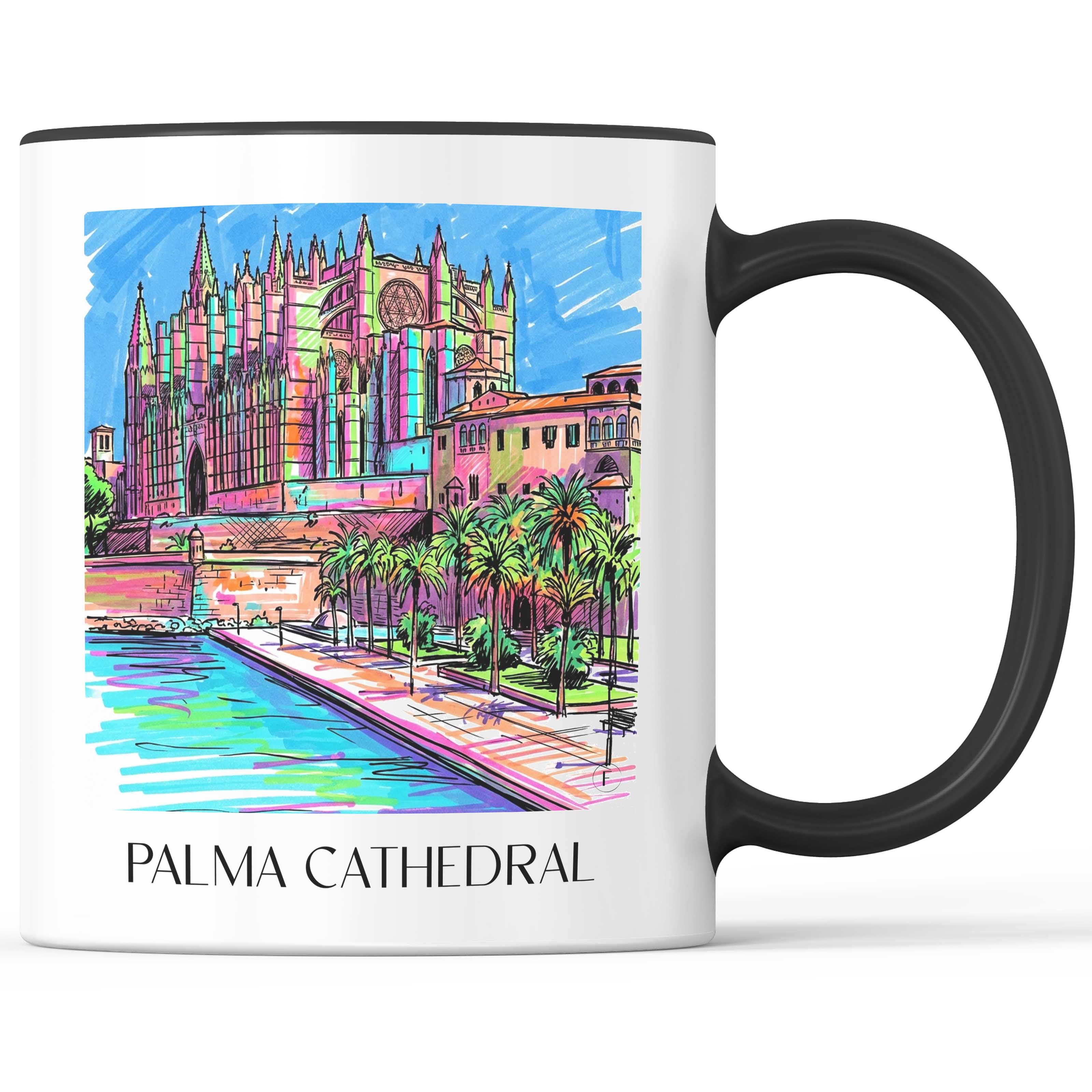 La Seu Kaffeebecher - Mallorca - Spanien Becher - Kaffeetasse im Tag Graffiti Stil - favplace