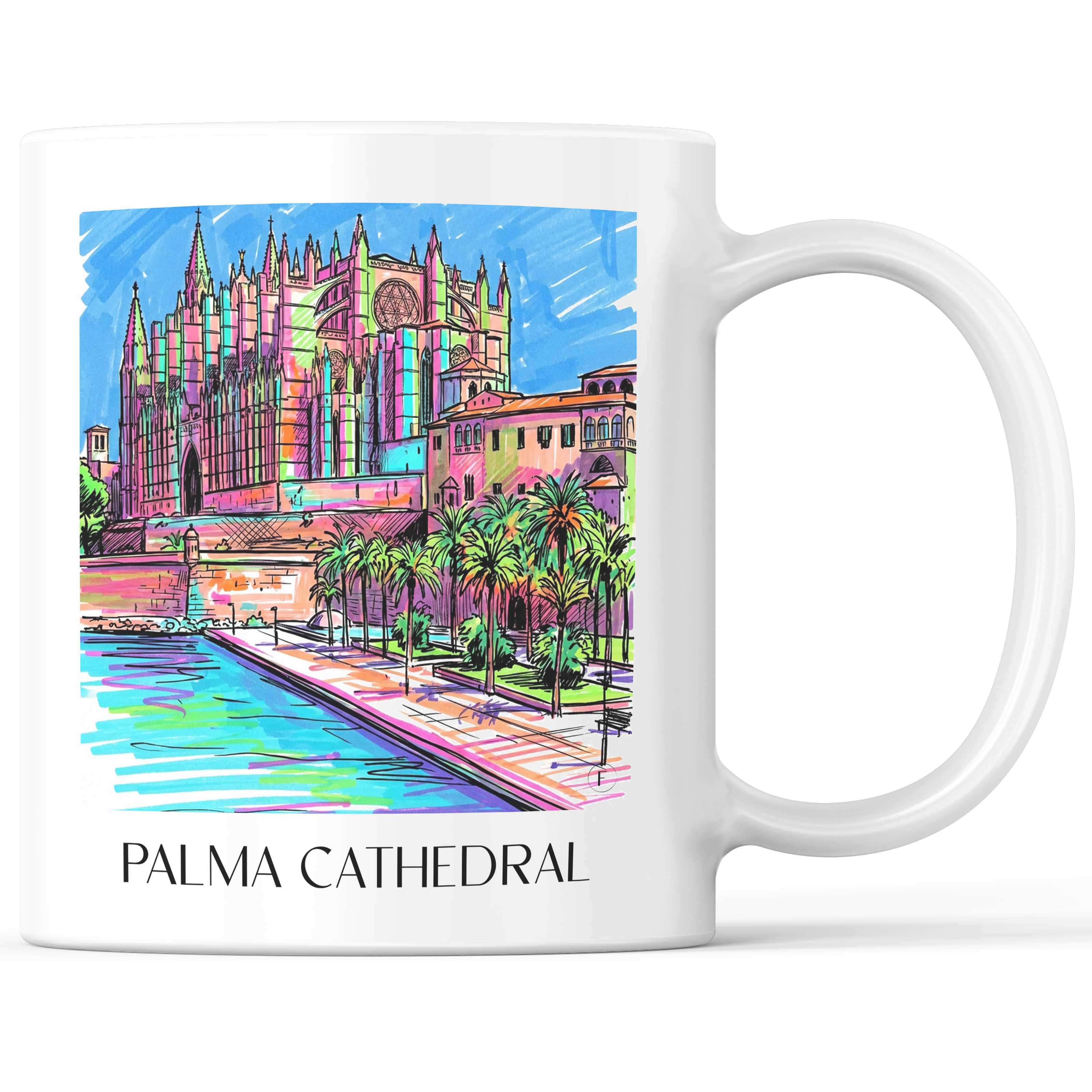 La Seu Kaffeebecher - Mallorca - Spanien Becher - Kaffeetasse im Tag Graffiti Stil - favplace
