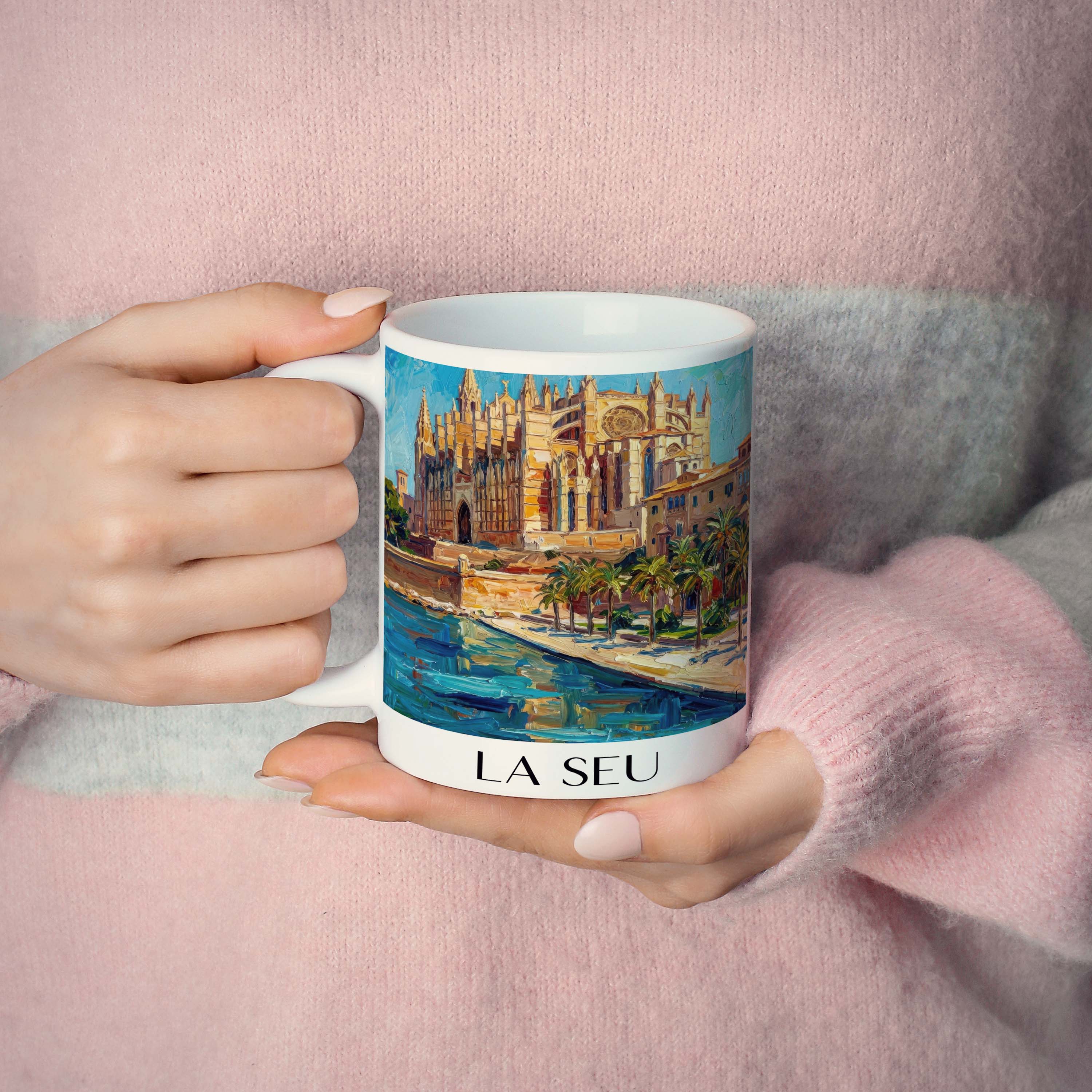 la-seu-mallorca-spanien-kaffeebecher-oil-painting-oelgemaelde