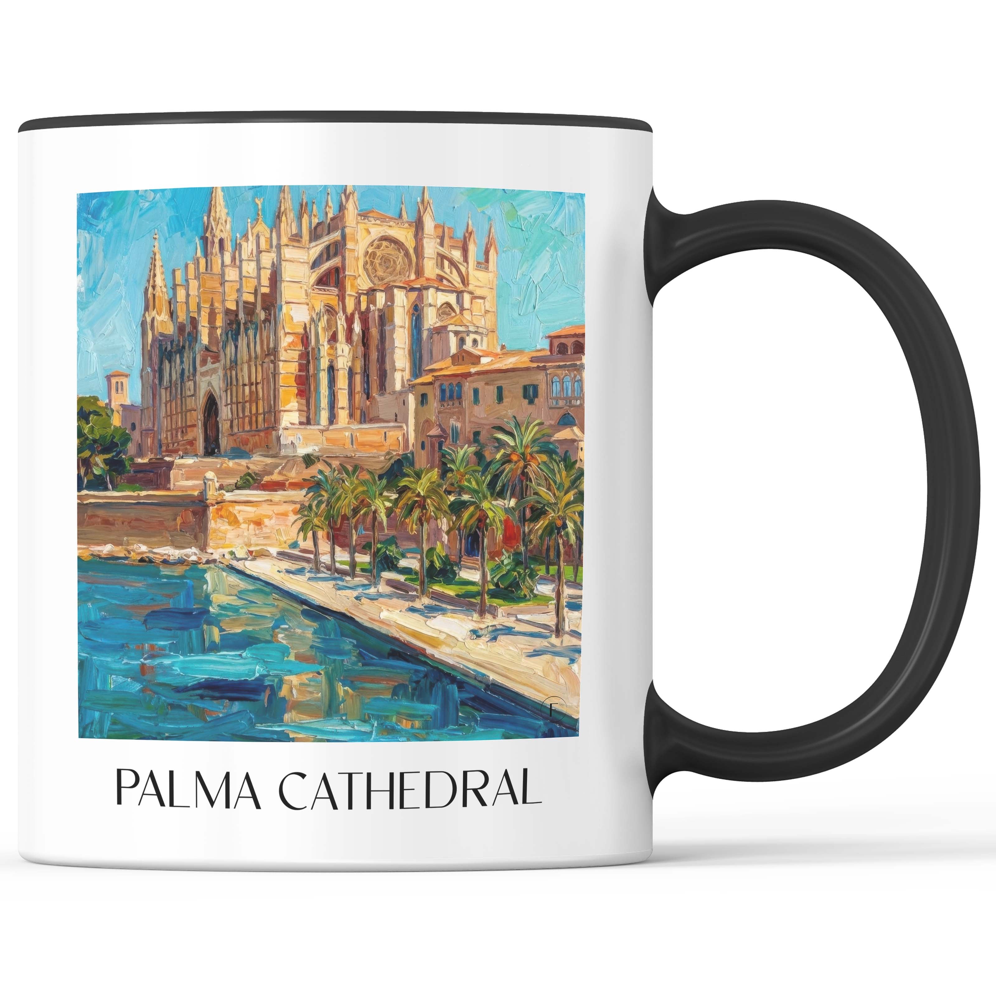 La Seu Kaffeebecher - Mallorca - Spanien Becher - Kaffeetasse im Ölgemälde Stil - favplace