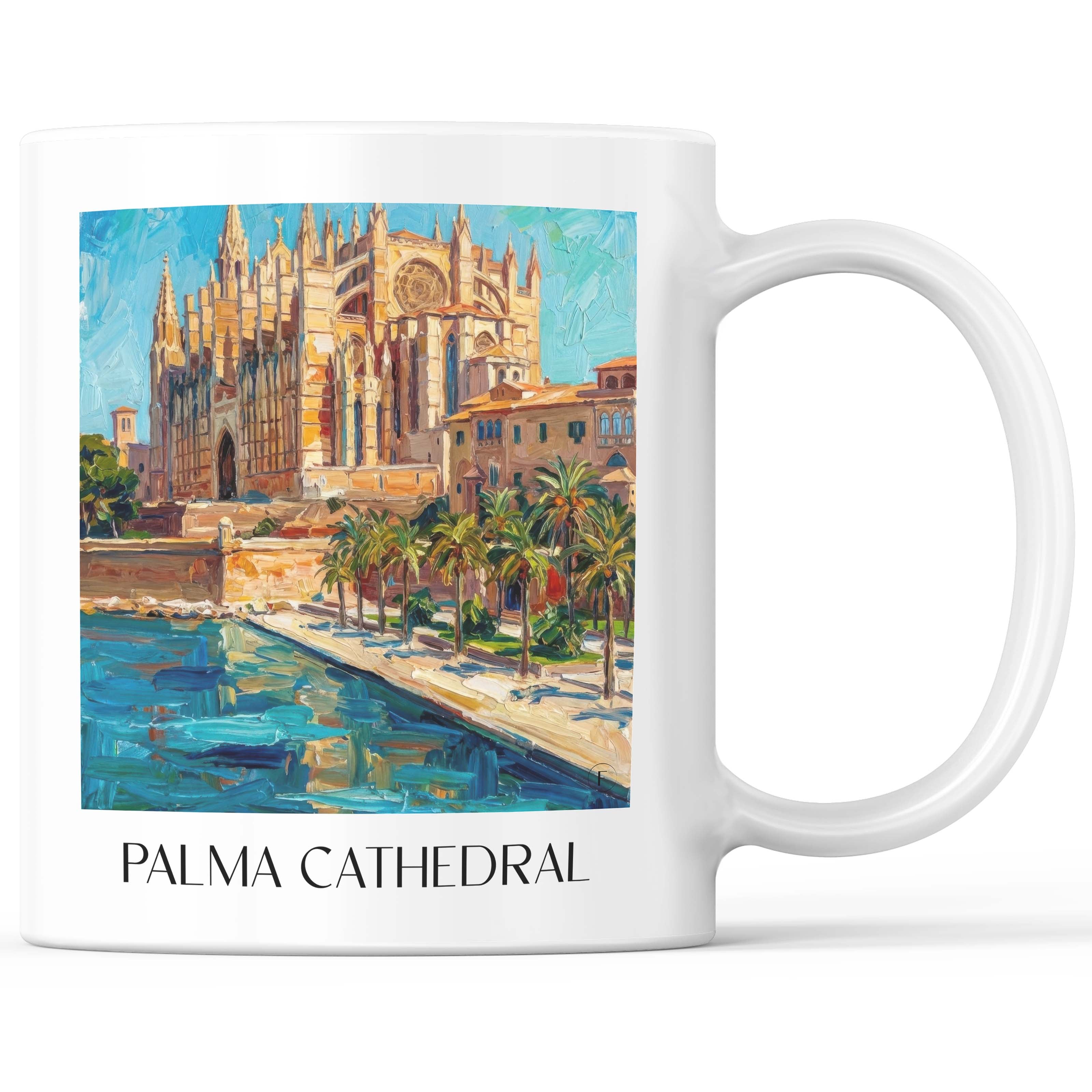La Seu Kaffeebecher - Mallorca - Spanien Becher - Kaffeetasse im Ölgemälde Stil - favplace