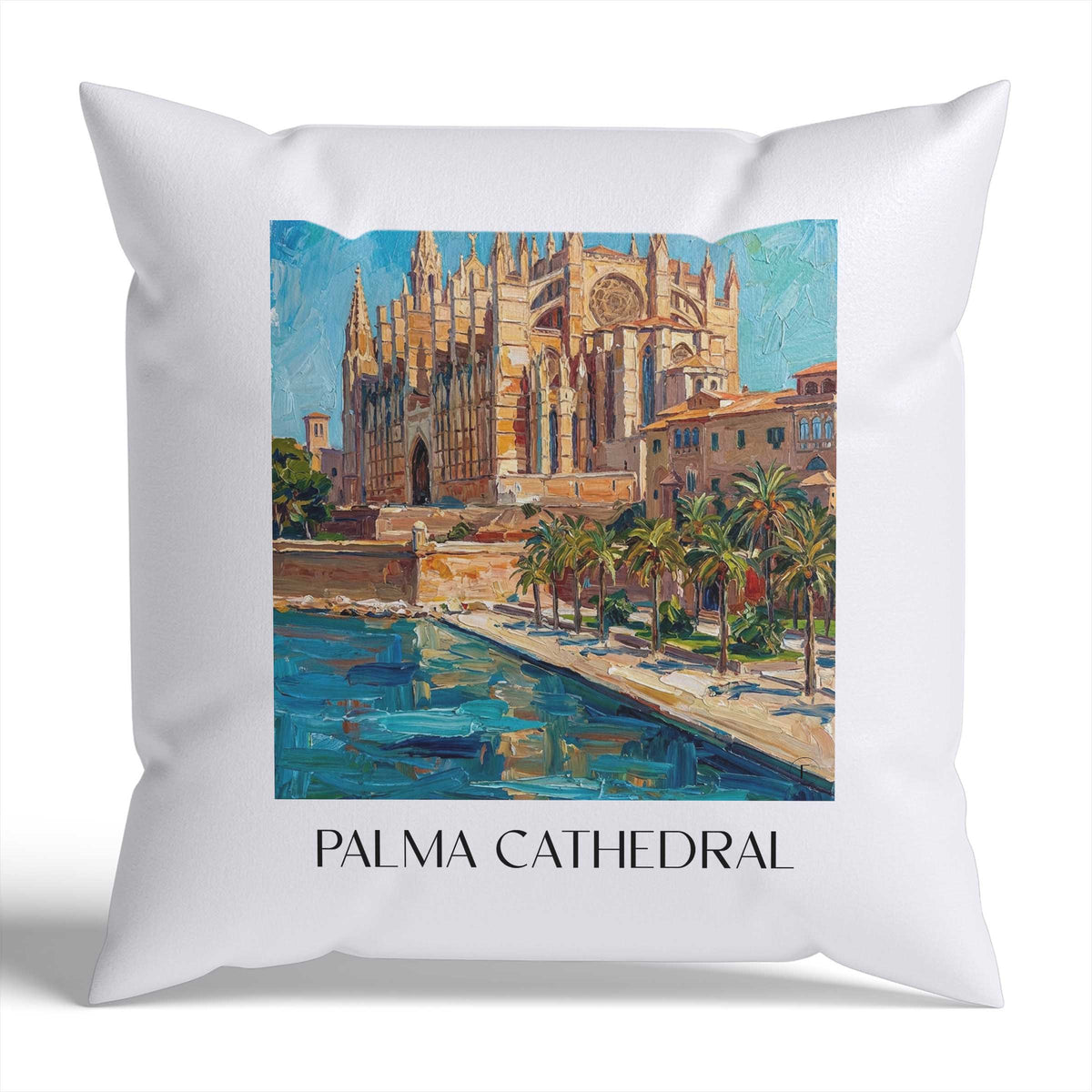 La Seu Kissenhülle - Zierkissen Bezug - Mallorca - Spanien Kissen bzw. Kissenbezug im Ölgemälde Stil - favplace