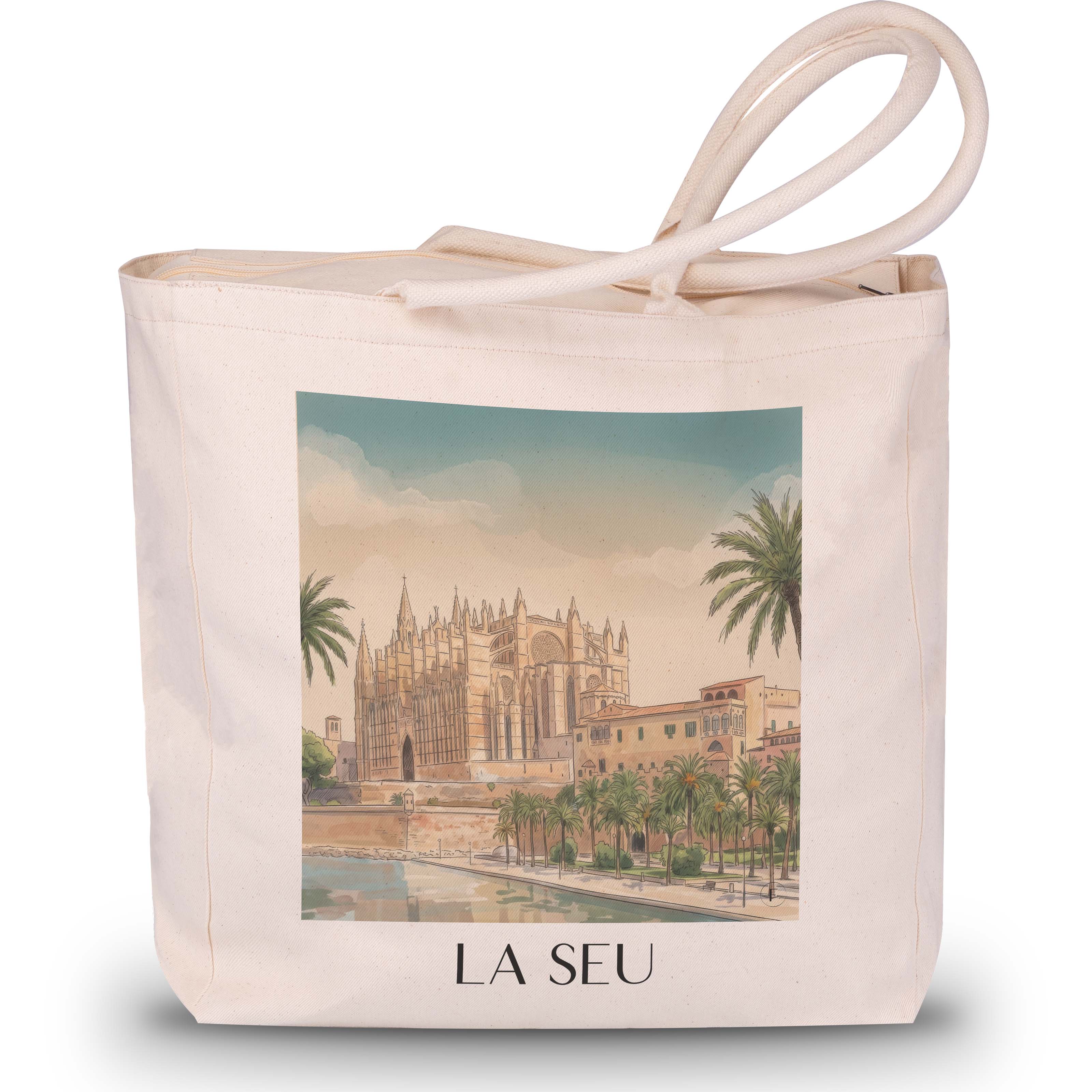 la-seu-mallorca-spanien-einkaufstasche-aquarell