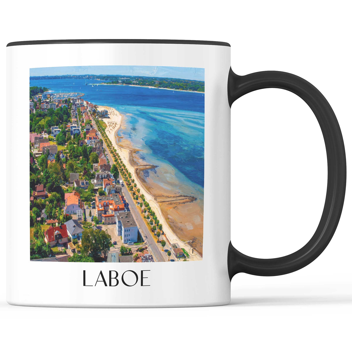 Laboe Kaffeebecher - Ostseeküste - Deutschland Becher - Kaffeetasse im Ölgemälde Stil