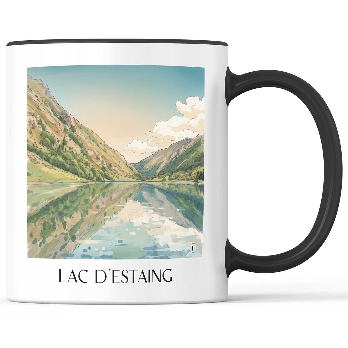 lac-d'estaing-val-d'azun-frankreich-kaffeebecher-aquarell