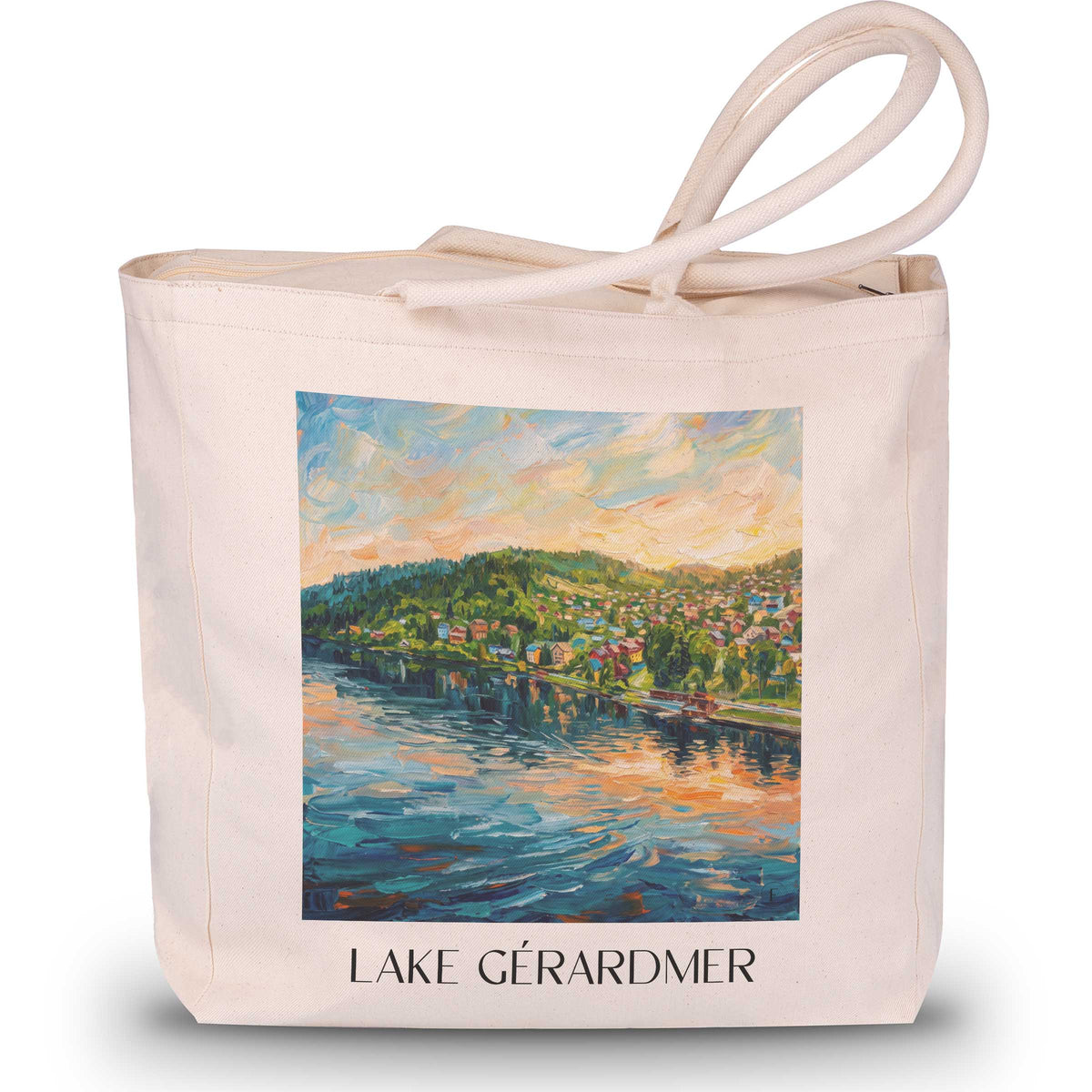 Lac de Gérardmer Shopping Tasche - Vosges - Frankreich Tote Bag - Einkaufstasche im Ölgemälde Stil - favplace