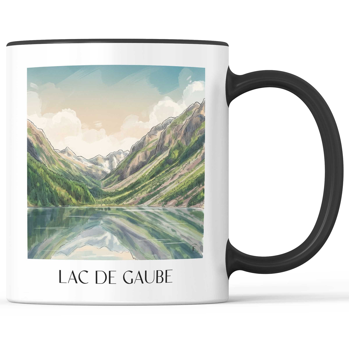lac-de-gaube-pyrénées-frankreich-kaffeebecher-aquarell