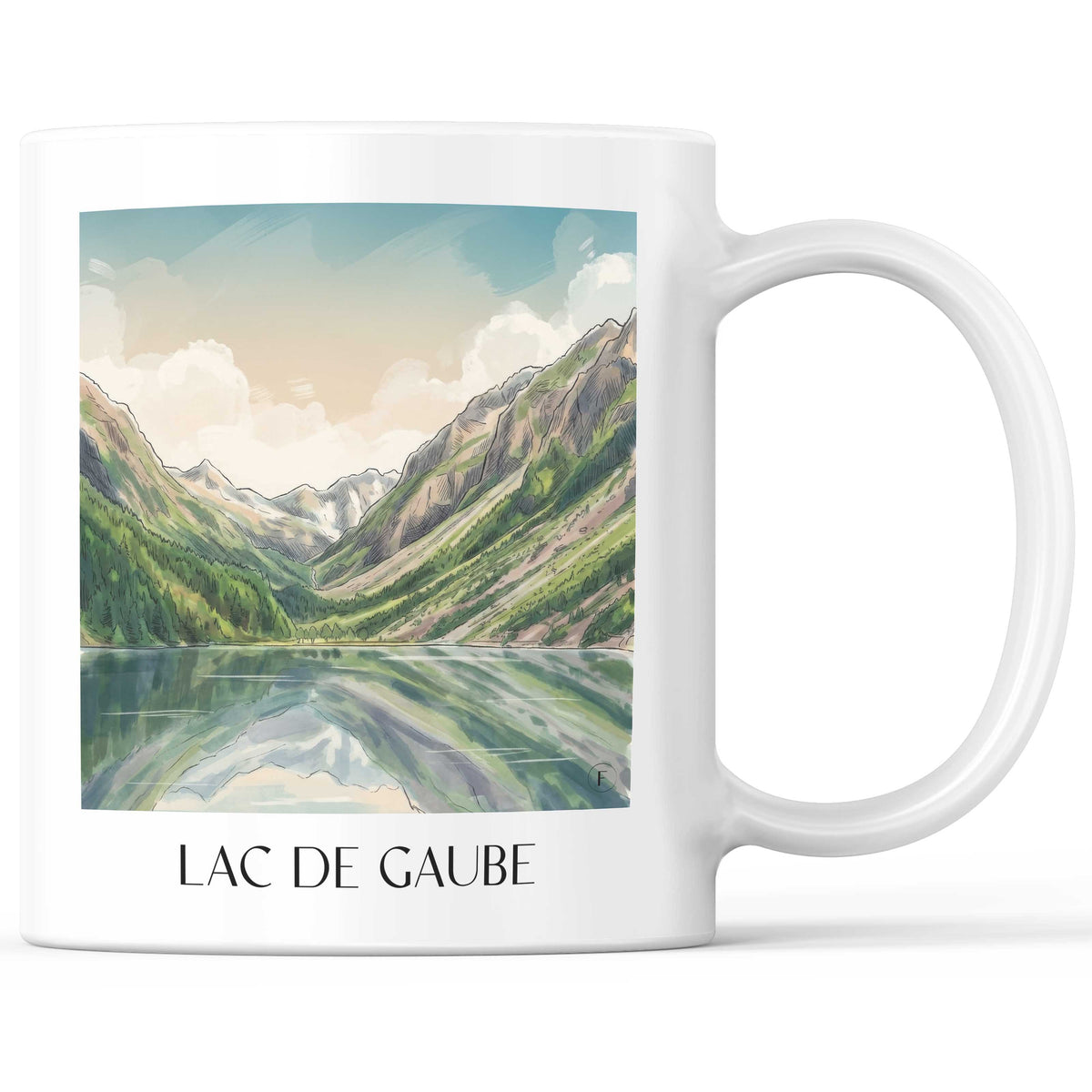 lac-de-gaube-pyrénées-frankreich-kaffeebecher-aquarell