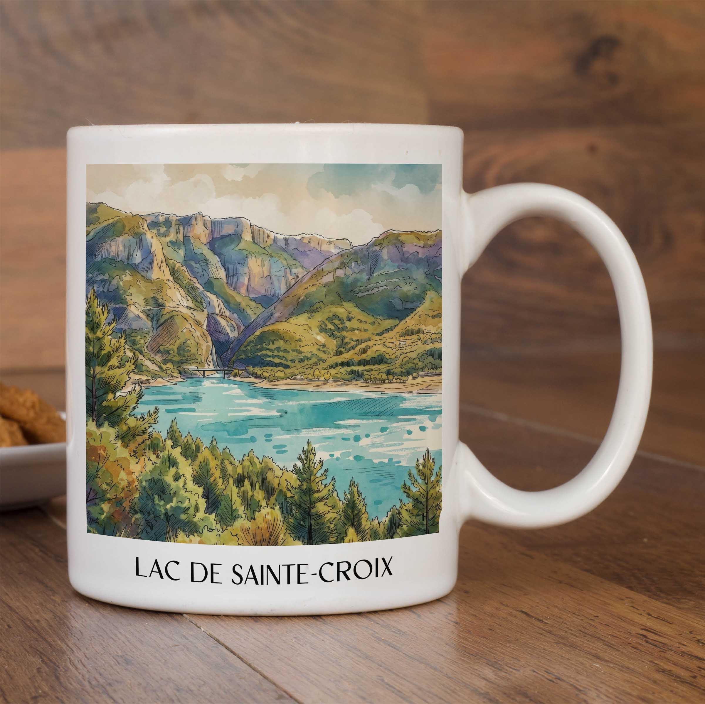 lac-de-sainte-croix-verdon-frankreich-kaffeebecher-aquarell