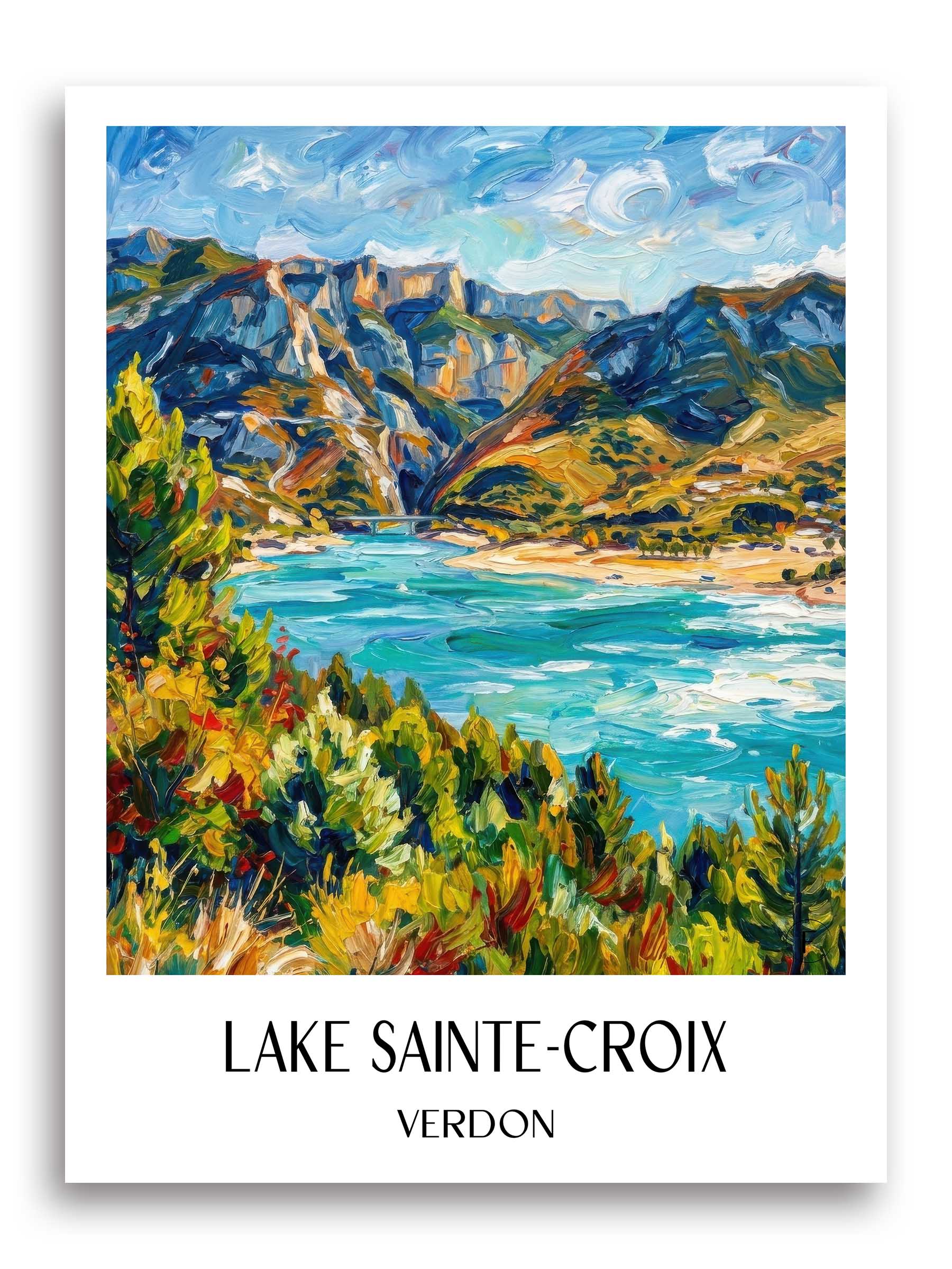 Lac de Sainte-Croix Poster - Verdon - Frankreich Kunstdruck - Ölgemälde von A4 bis A1 - favplace
