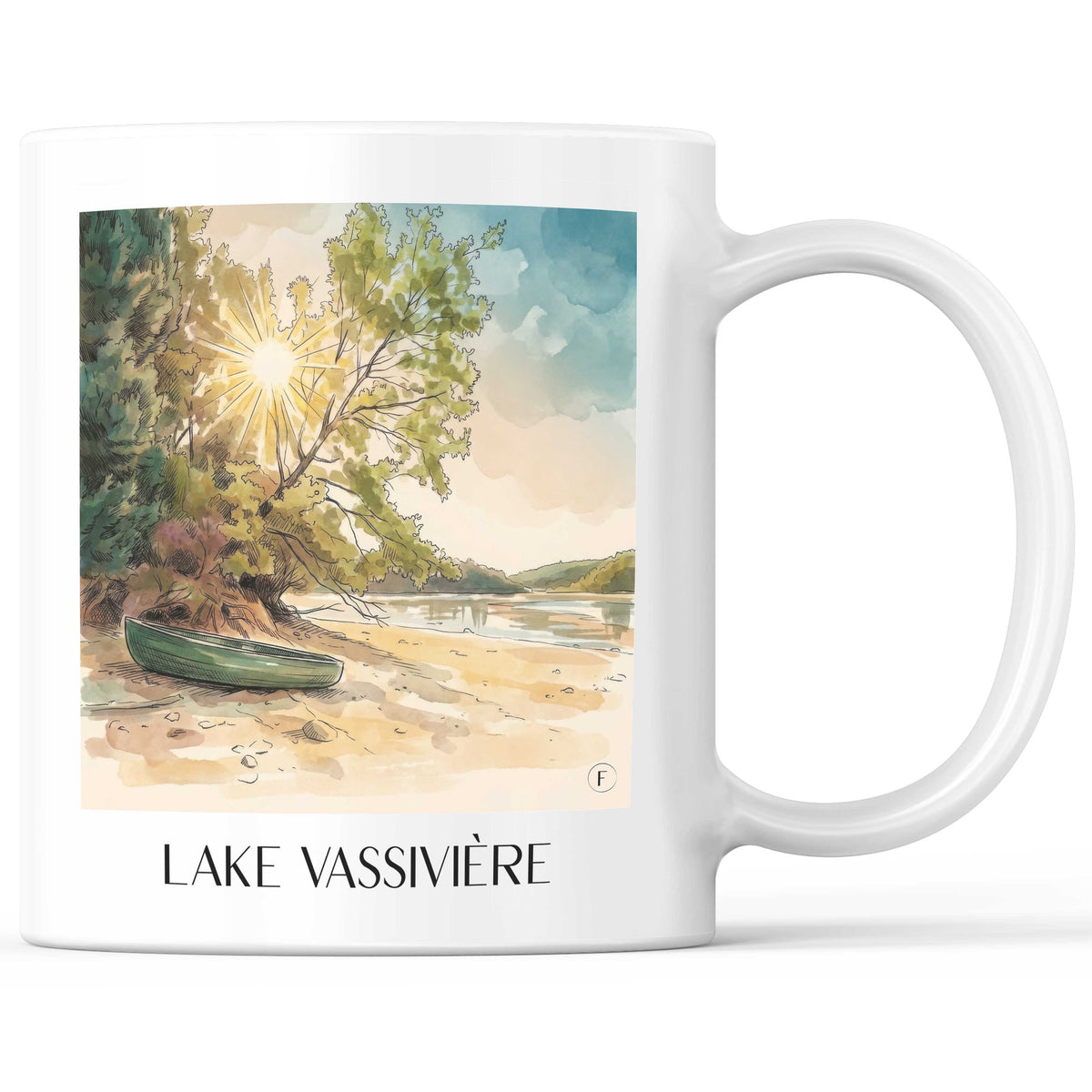 Lac de Vassivière Kaffeebecher - Creuse - Frankreich Becher - Kaffeetasse im Aquarell Stil - favplace