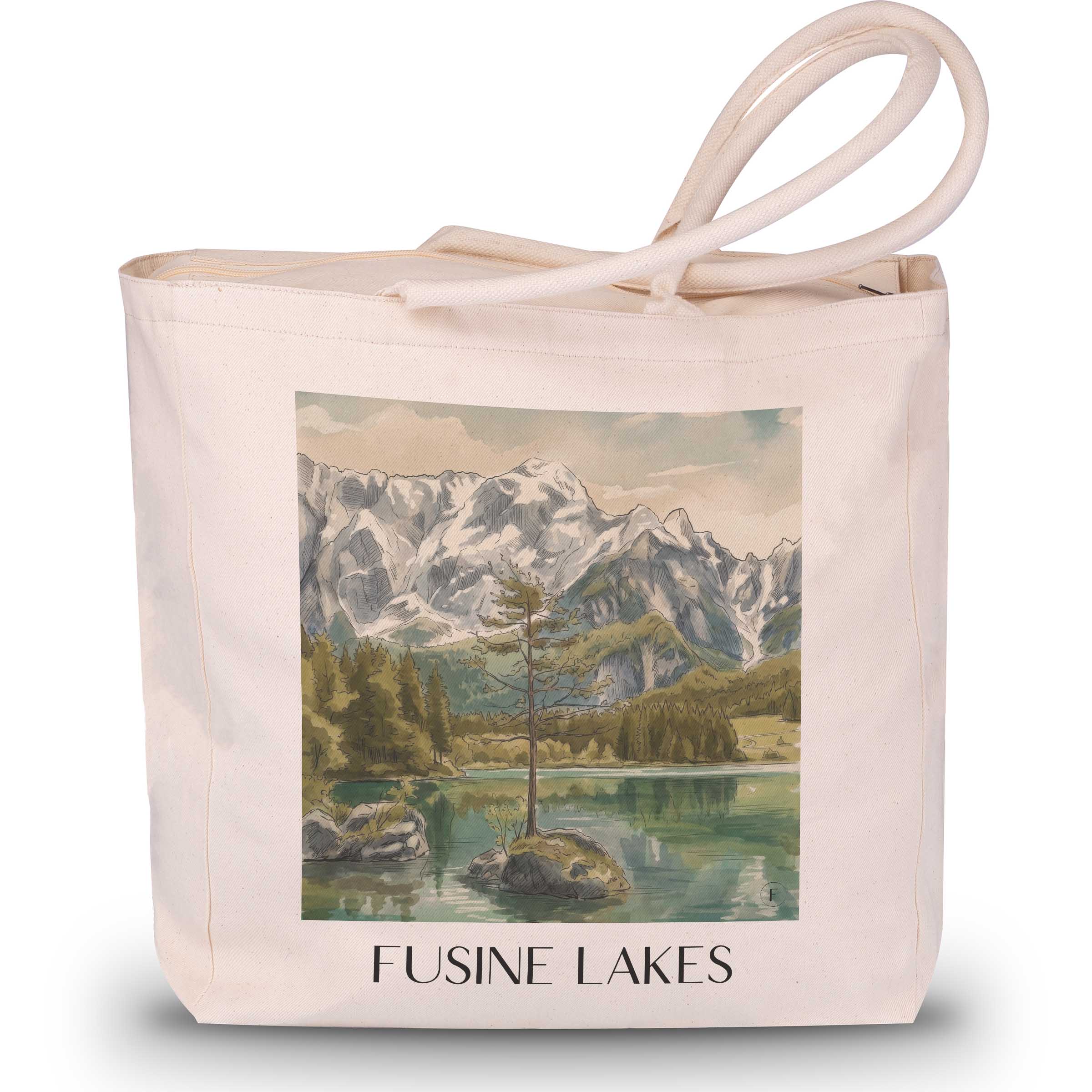 Laghi di Fusine Shopping Tasche - Friaul-Julisch Venetien - Italien Tote Bag - Einkaufstasche im Aquarell Stil - favplace