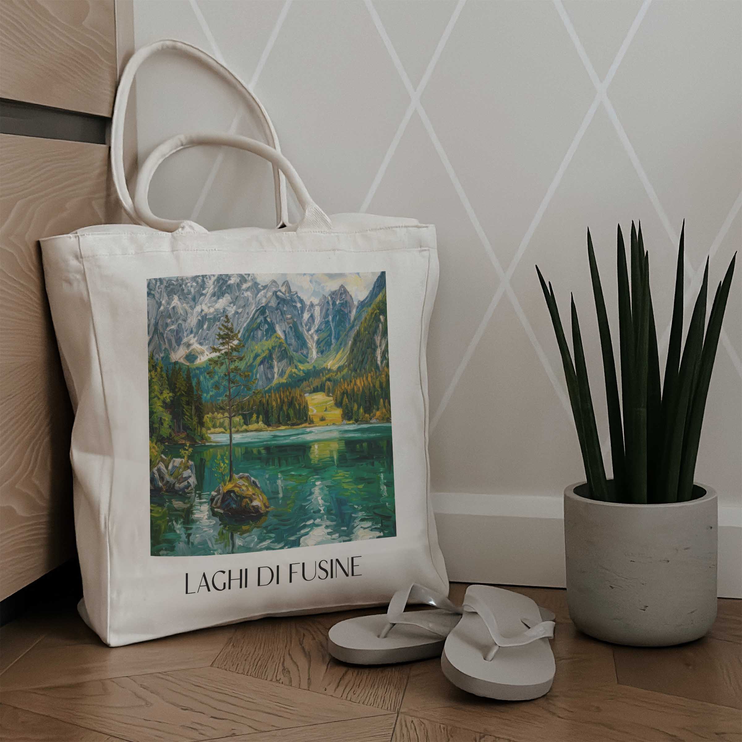 laghi-di-fusine-friaul-julisch-venetien-italien-einkaufstasche-oil-painting-oelgemaelde