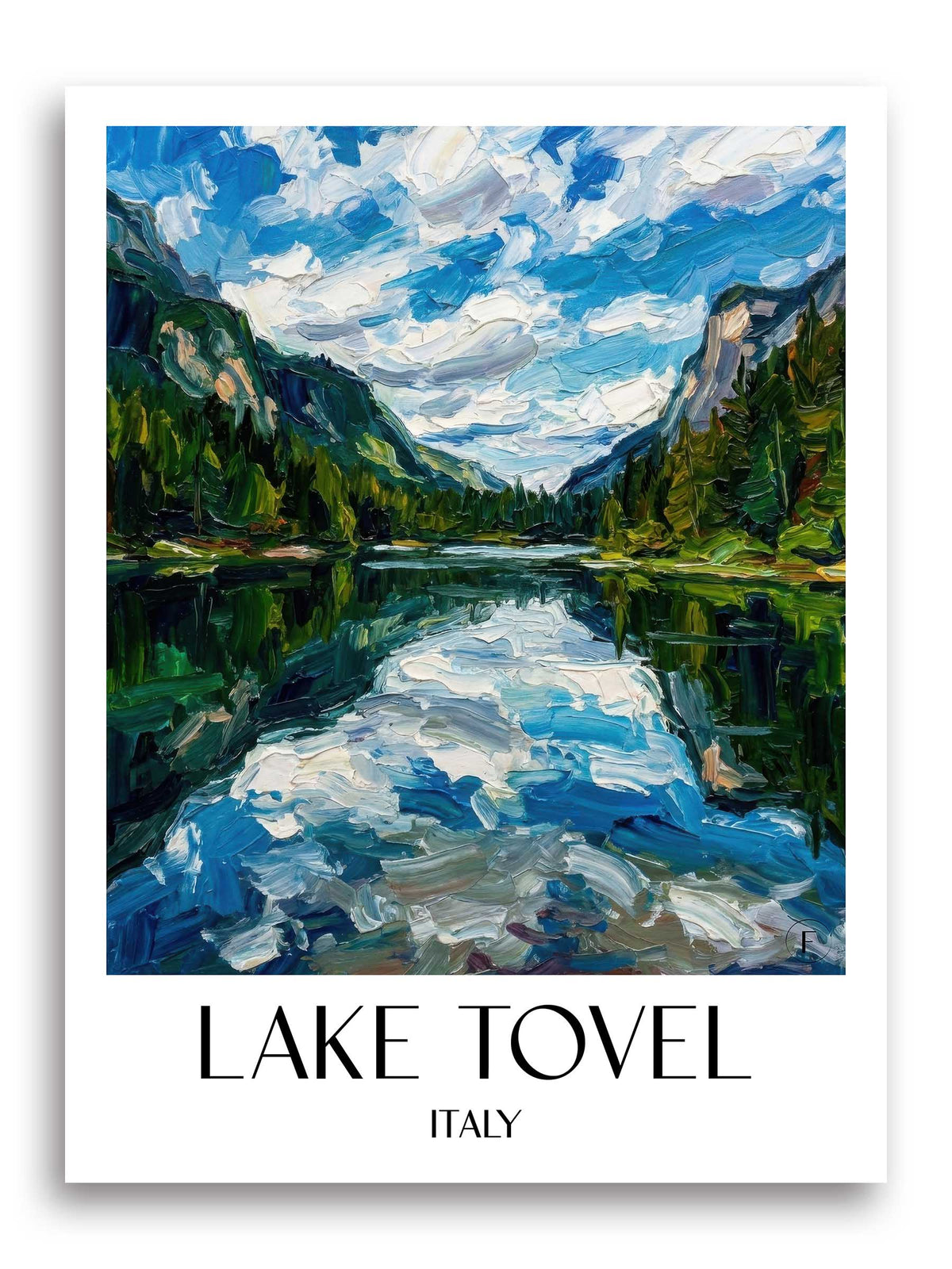 Lago di Tovel Poster - Trentino - Italien Kunstdruck - Ölgemälde von A4 bis A1 - favplace