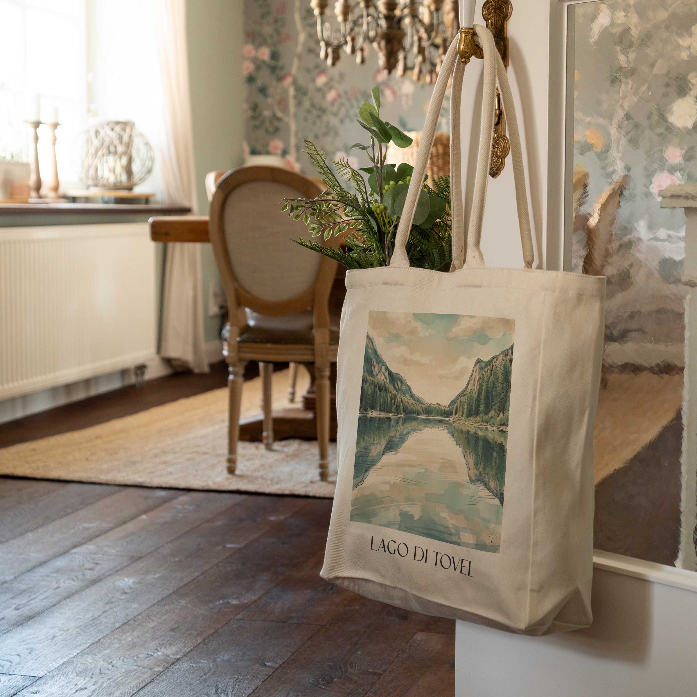 lago-di-tovel-trentino-italien-einkaufstasche-aquarell