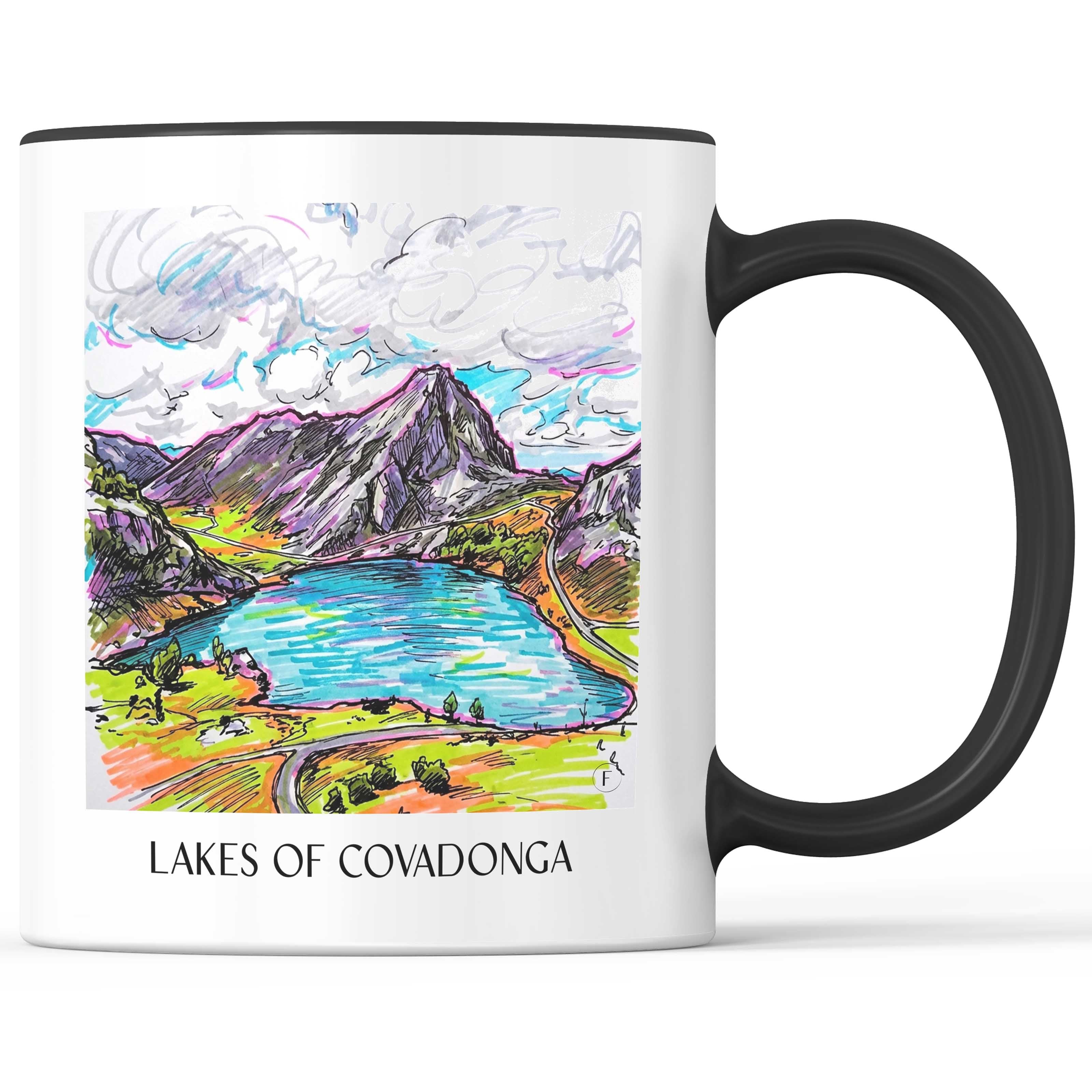 Lagos de Covadonga Kaffeebecher - Asturien - Spanien Becher - Kaffeetasse im Tag Graffiti Stil - favplace