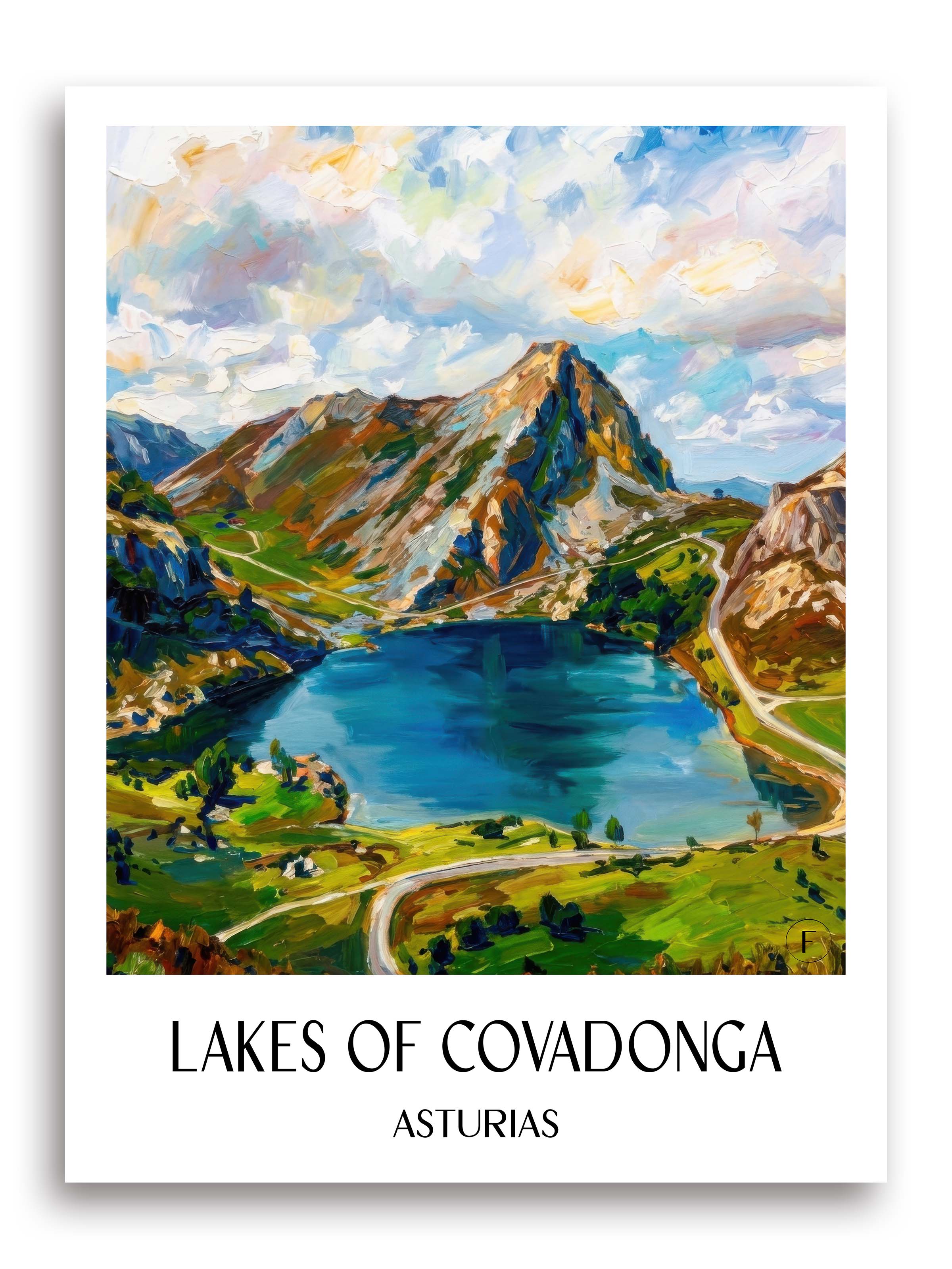 Lagos de Covadonga Poster - Asturien - Spanien Kunstdruck - Ölgemälde von A4 bis A1 - favplace