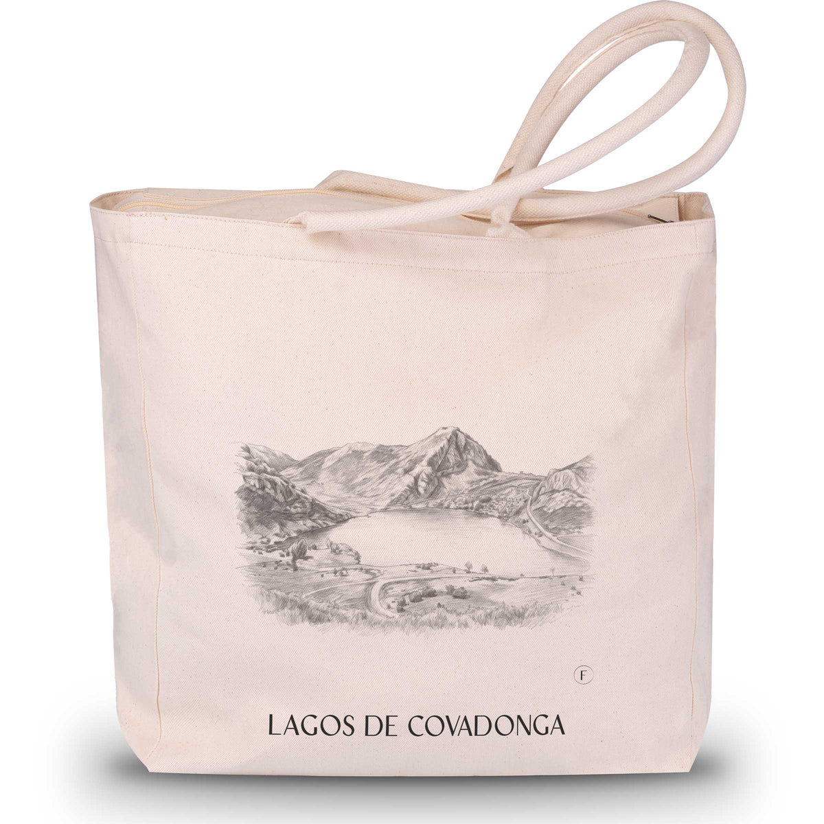 Lagos de Covadonga Shopping Tasche - Asturien - Spanien Tote Bag - Einkaufstasche im Zeichnung Stil - favplace