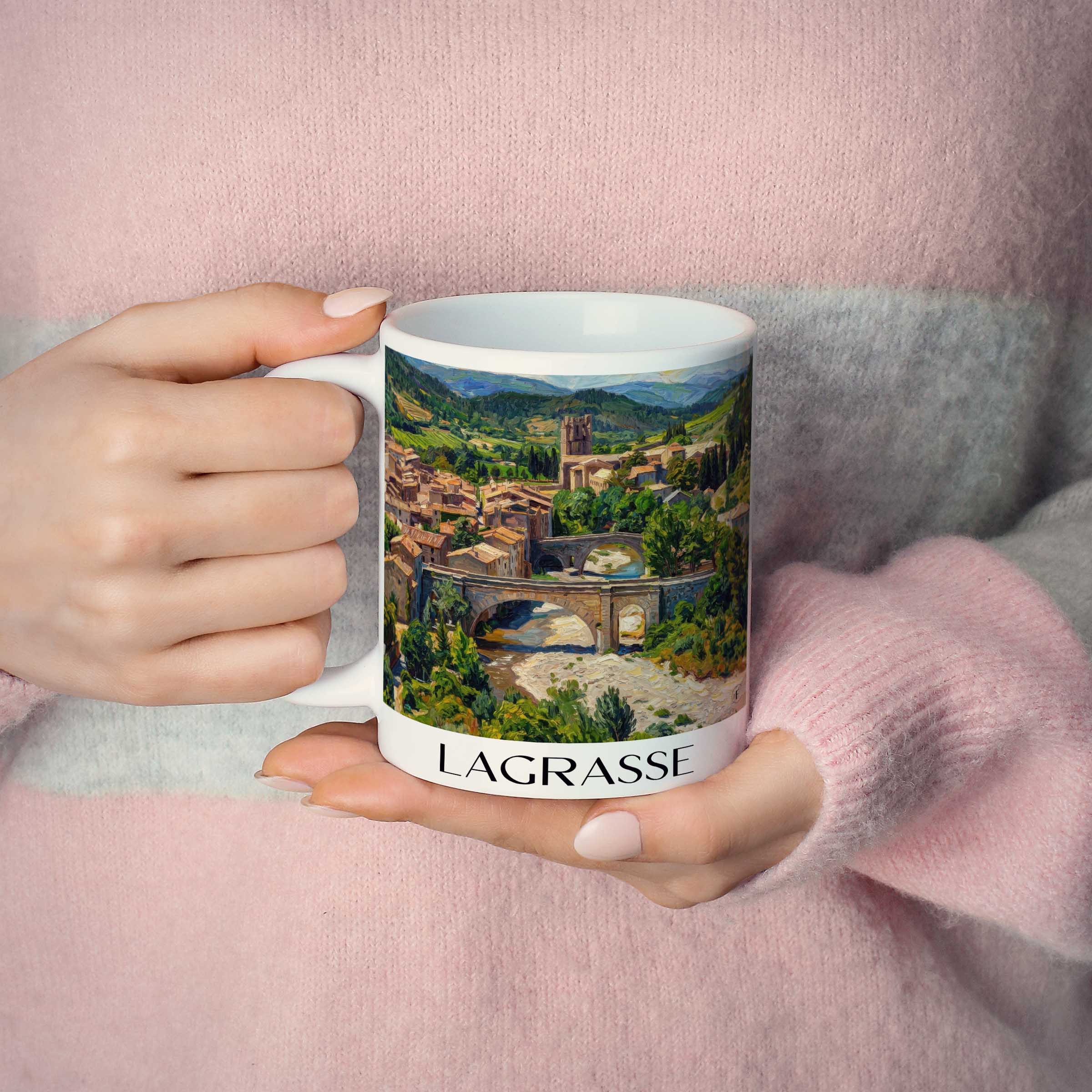 lagrasse--corbières-frankreich-kaffeebecher-oil-painting-oelgemaelde