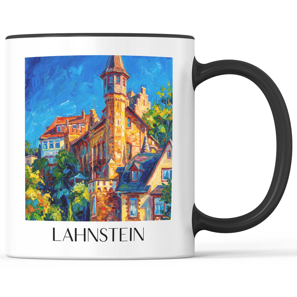 Lahnstein Kaffeebecher - Mittelrheintal - Deutschland Becher - Kaffeetasse im Ölgemälde Stil