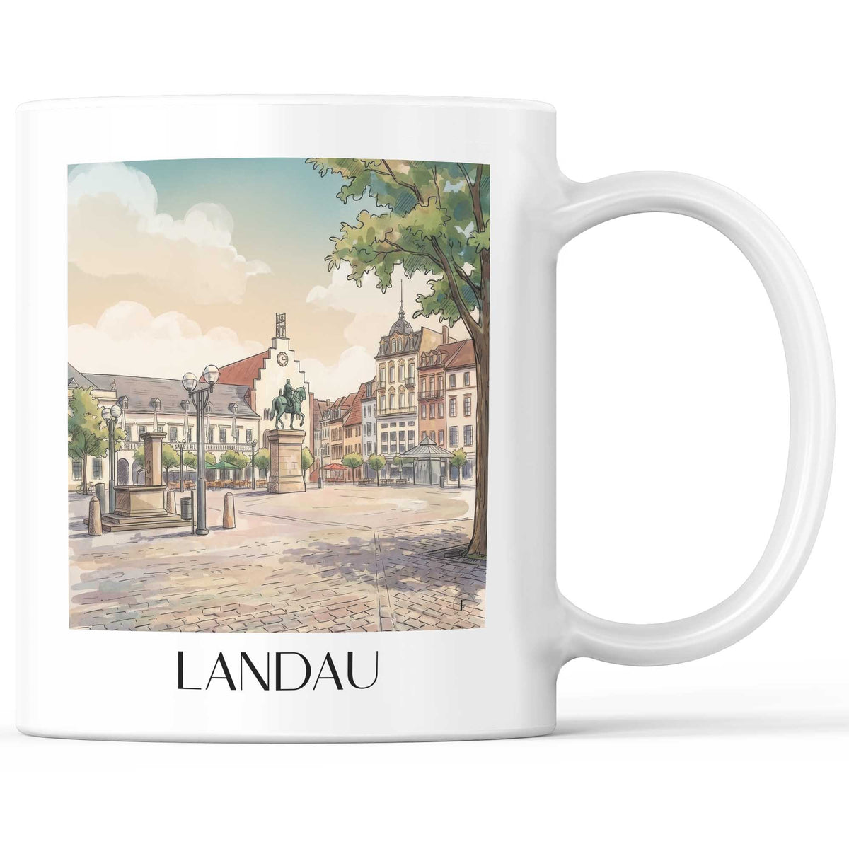 Landau Kaffeebecher - Pfalz - Deutschland Becher - Kaffeetasse im Aquarell Stil - favplace